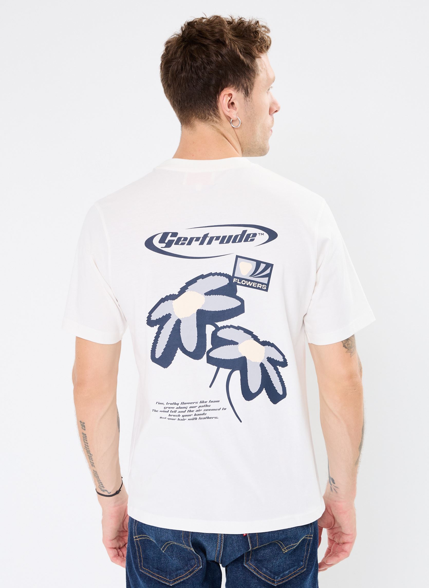 Tee-shirts manches courtes Leonce Flowers Tee-shirt Manches Courtes homme blanc Gertrude Tee-shirts manches courtes Leonce Flowers Tee-shirt Manches Courtes homme blanc OPTIC WHITE
