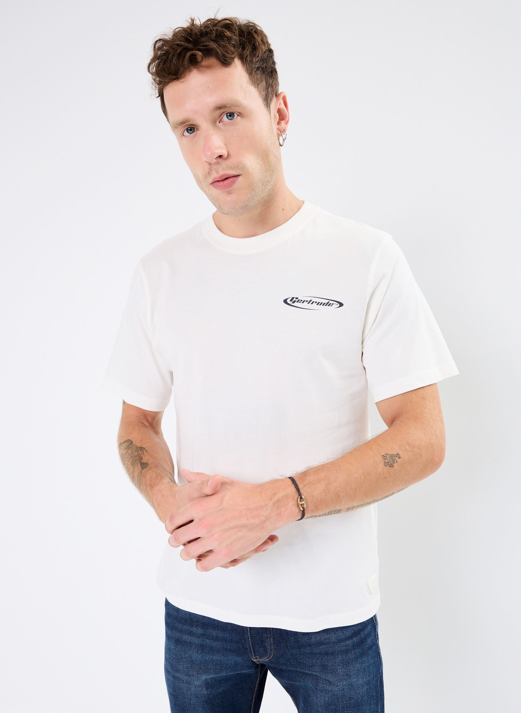 Tee-shirts manches courtes Leonce Flowers Tee-shirt Manches Courtes homme blanc Gertrude Tee-shirts manches courtes Leonce Flowers Tee-shirt Manches Courtes homme blanc OPTIC WHITE