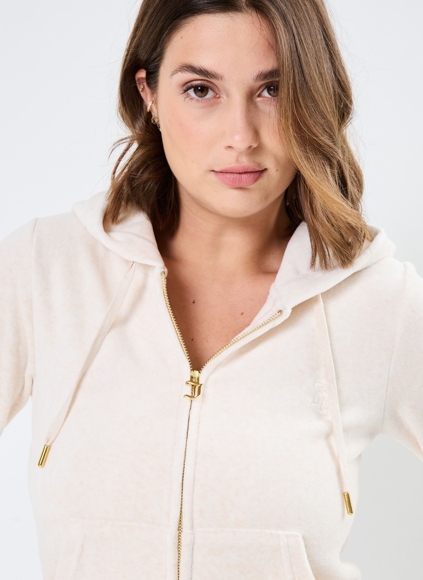 Sweats zippés Robertson Gold femme blanc JUICY COUTURE Sweats zippés Robertson Gold femme blanc OATMEAL MARL