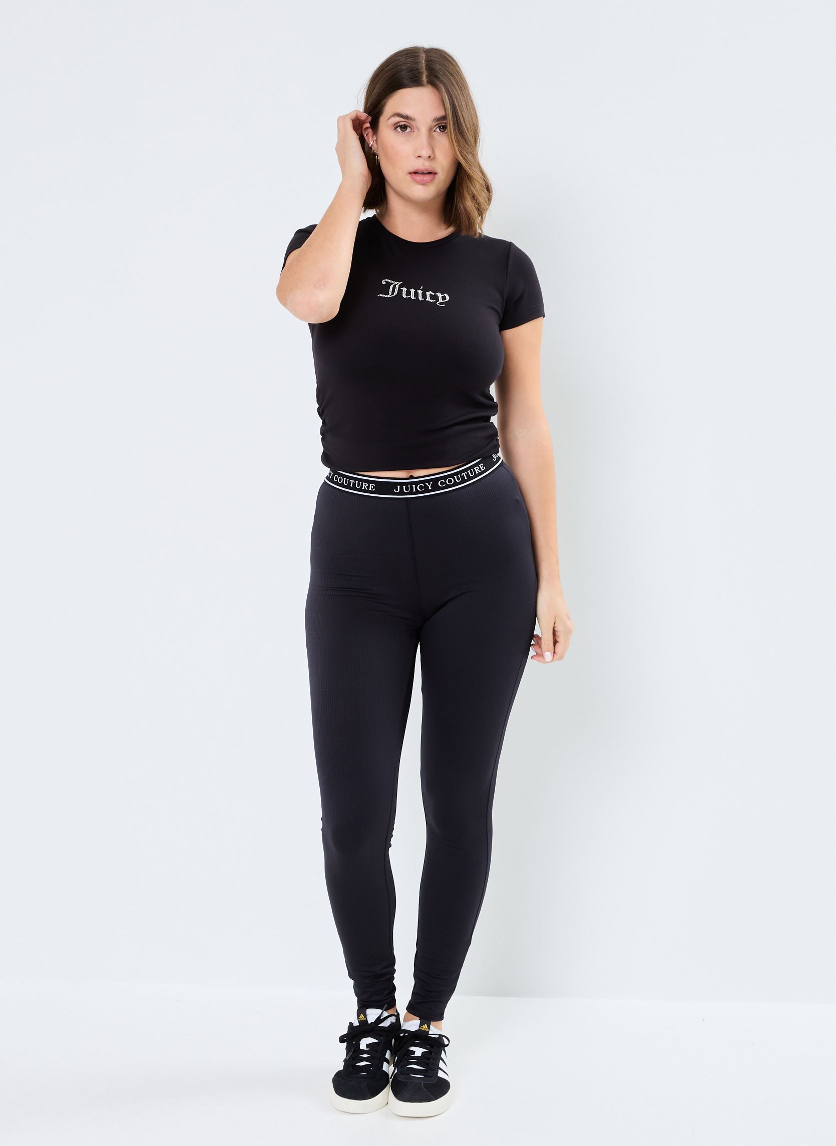 T-shirt a maniche corte Dot Ruched Tee donna nero JUICY COUTURE T-shirt a maniche corte Dot Ruched Tee donna nero BLACK