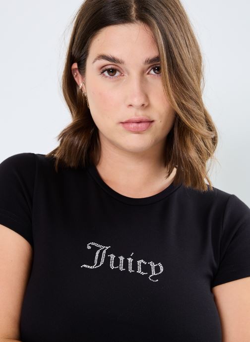 T-shirt in cotone - Scollo arrotondato - A maniche corte - Nero - DONNA