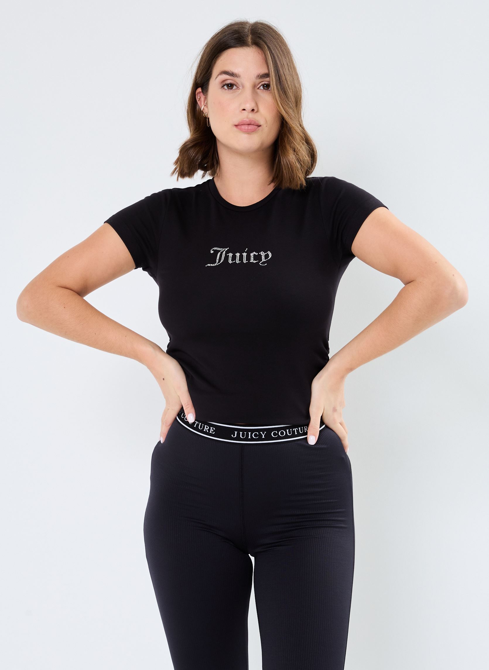 T-shirt a maniche corte Dot Ruched Tee donna nero JUICY COUTURE T-shirt a maniche corte Dot Ruched Tee donna nero BLACK