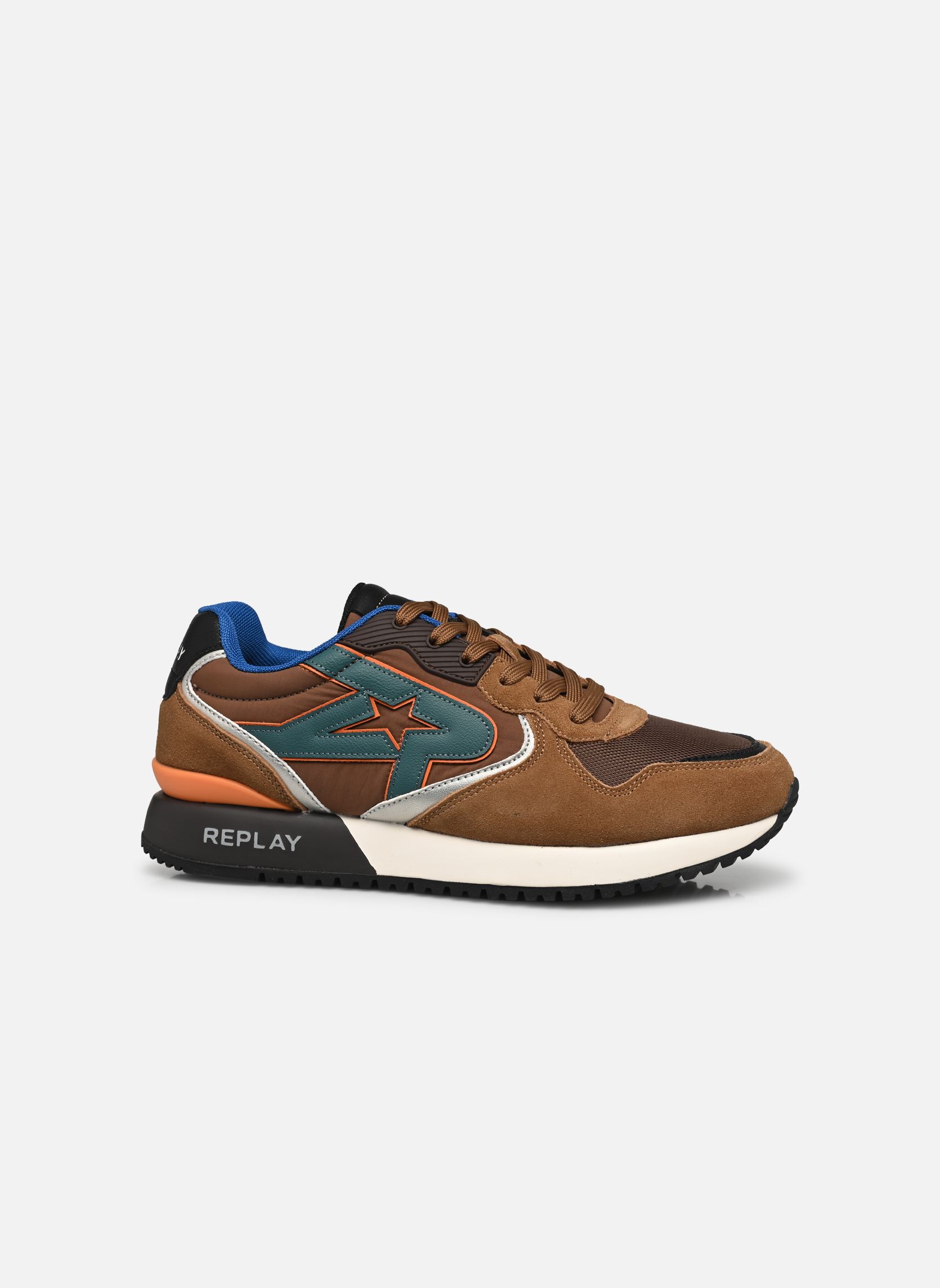 Sneakers Fiber M Space H heren bruin Replay Sneakers Fiber M Space H heren bruin TAUPE/LT BLUE