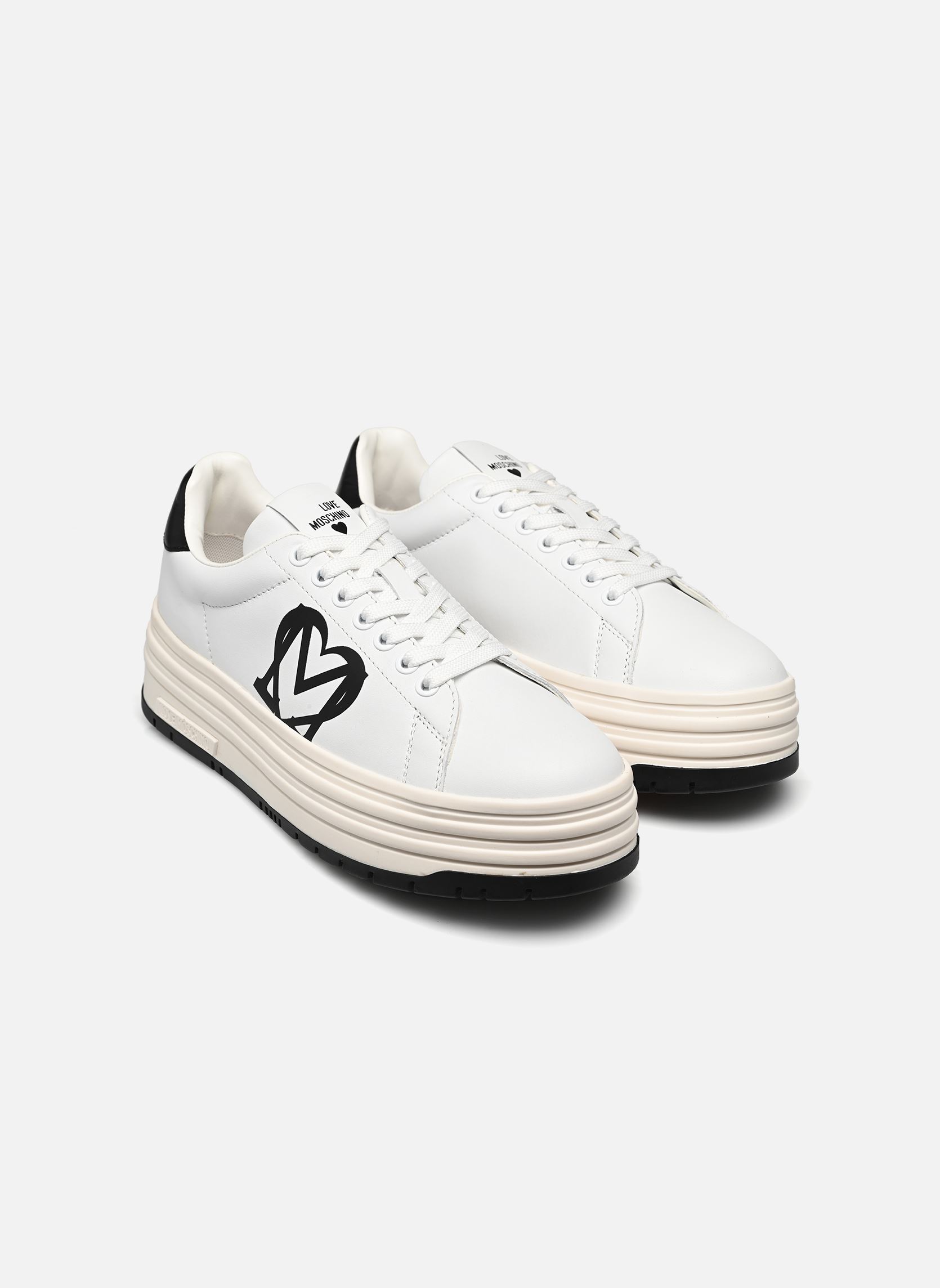 Sneakers basse MULTILAYER donna bianco Love Moschino Sneakers basse MULTILAYER donna bianco WHITE/BLACK