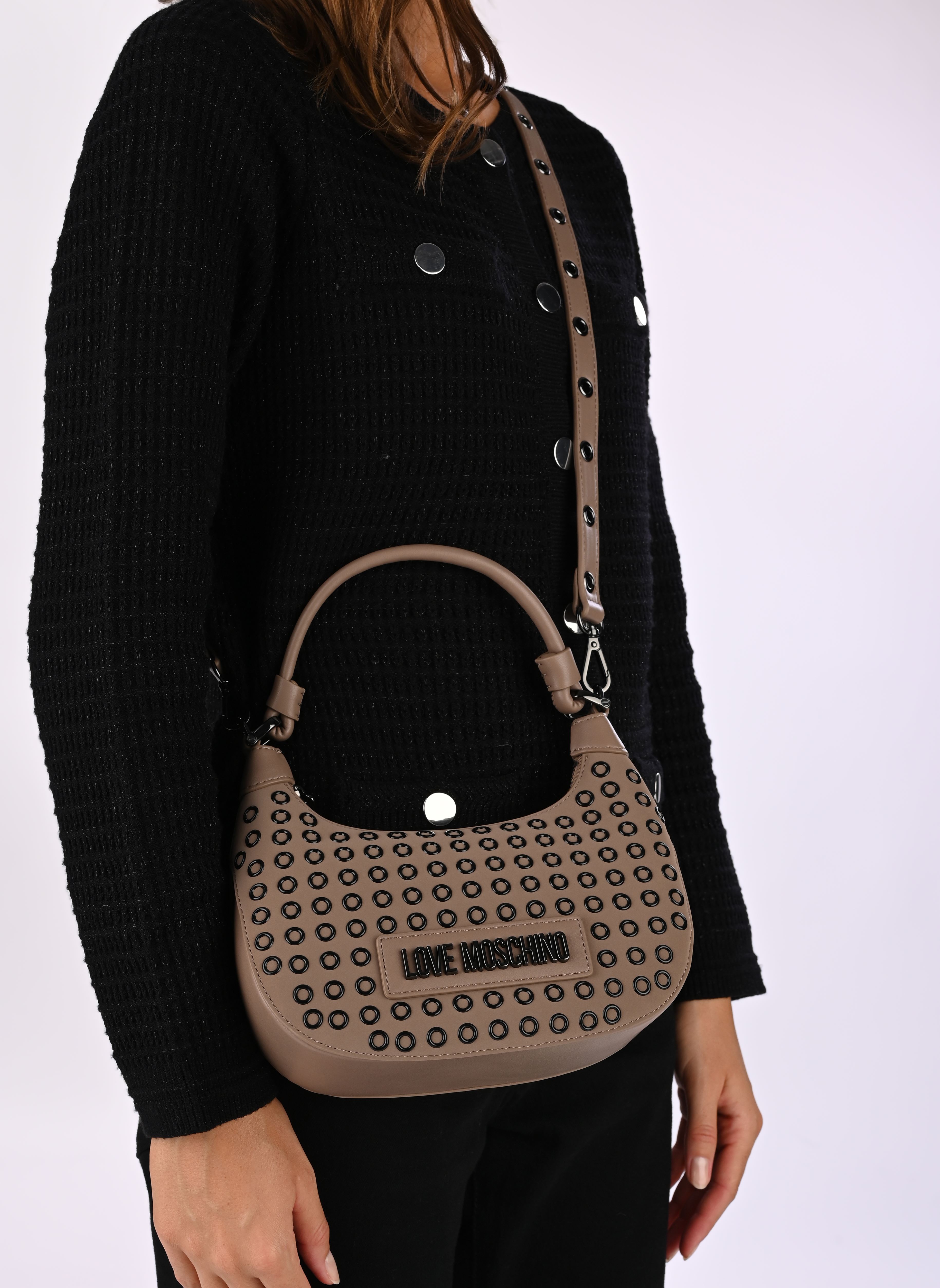 Sacs bandoulière GLAMUP JC4058PP1L femme beige Love Moschino Sacs bandoulière GLAMUP JC4058PP1L femme beige TAUPE/GUN METAL