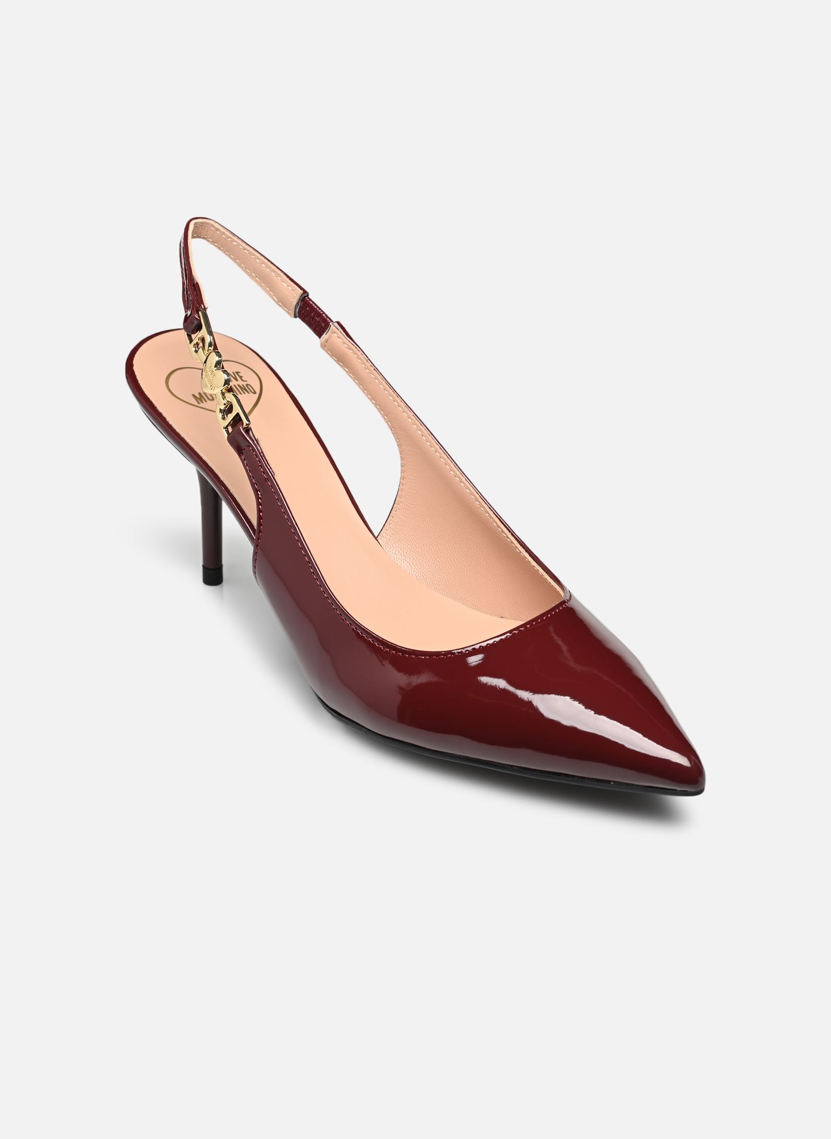 Escarpins à brides LOVE CHAIN-STRAP JA10487G0L femme bordeaux Love Moschino Escarpins à brides LOVE CHAIN-STRAP JA10487G0L femme bordeaux BURGUNDY