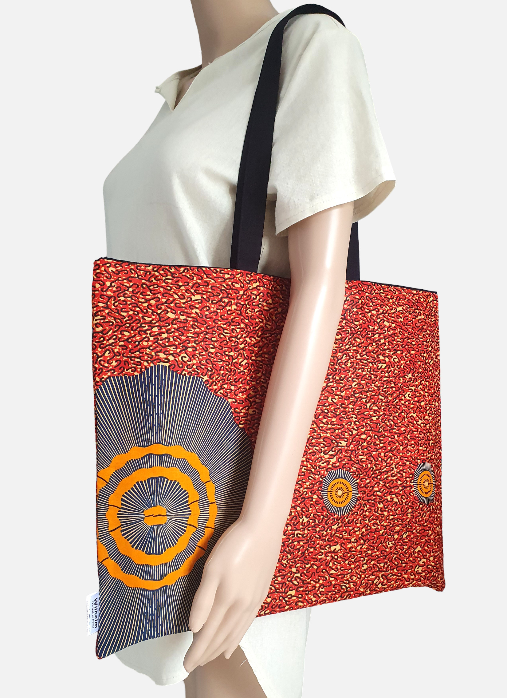 Sac Bandoulière Femme En Coton - Motif Indien Multicolore - Taille Moyenne - Occasion
