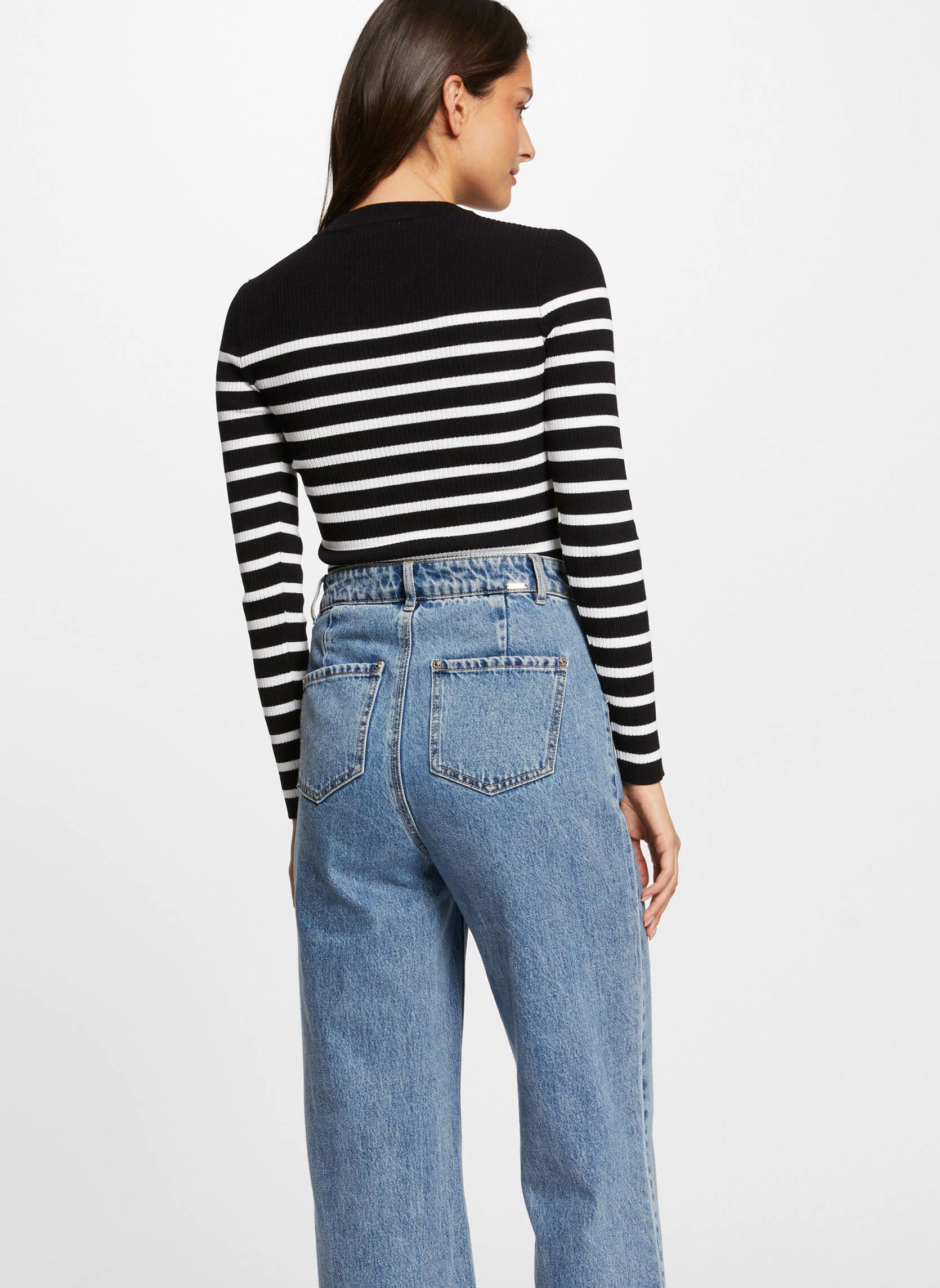 Pulls 242-MRAY femme noir Morgan Pulls 242-MRAY femme noir NOIR/OFF WHITE