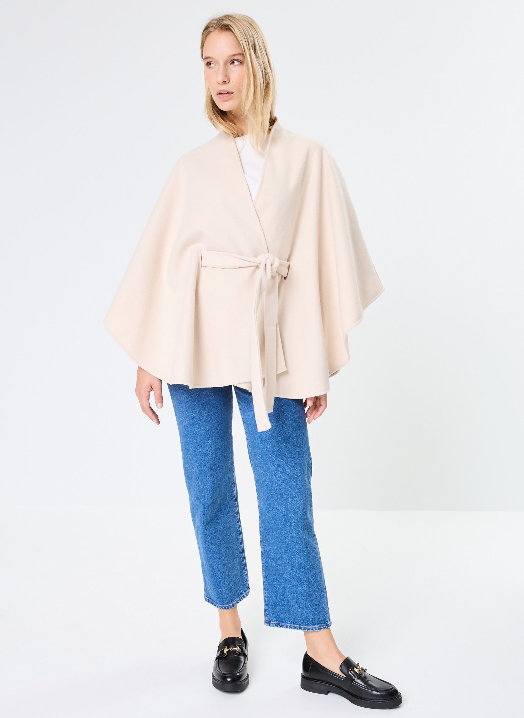 Ponchos et capes 242-5BELT femme blanc Morgan Ponchos et capes 242-5BELT femme blanc IVOIRE