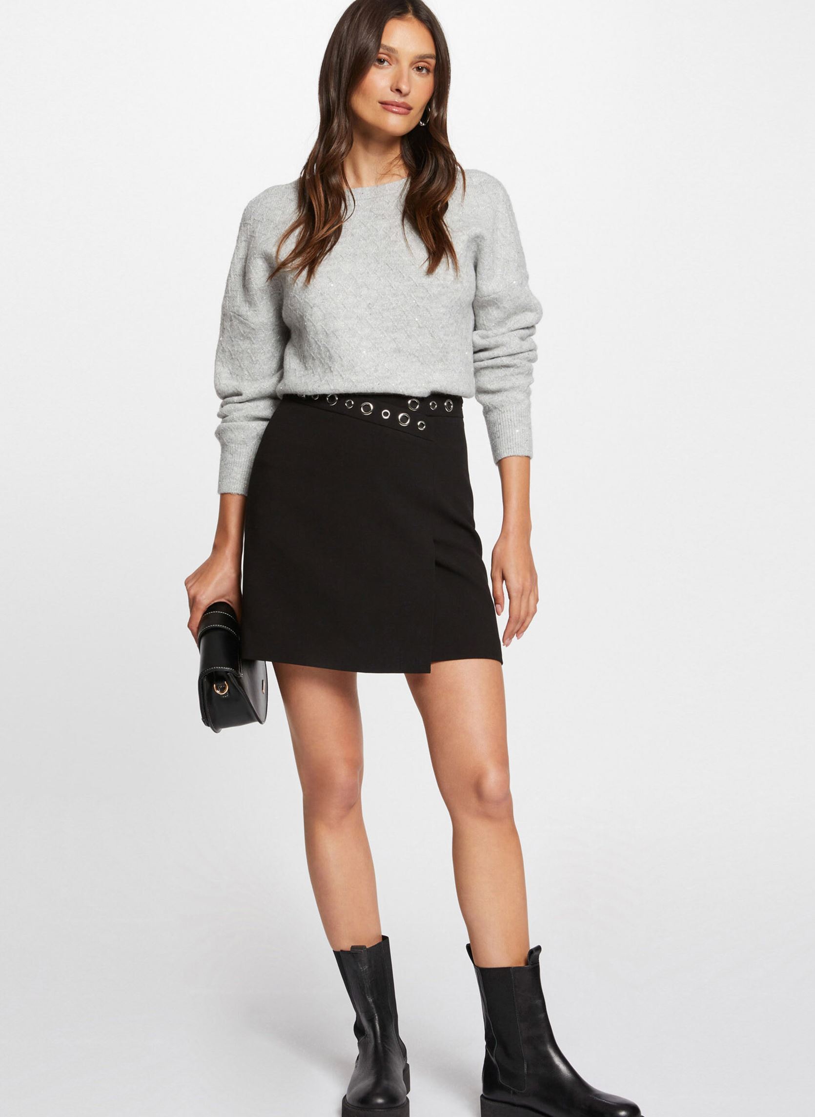 Morgan WAISTED MINI V-NECK - Vestito casual - noir/nero