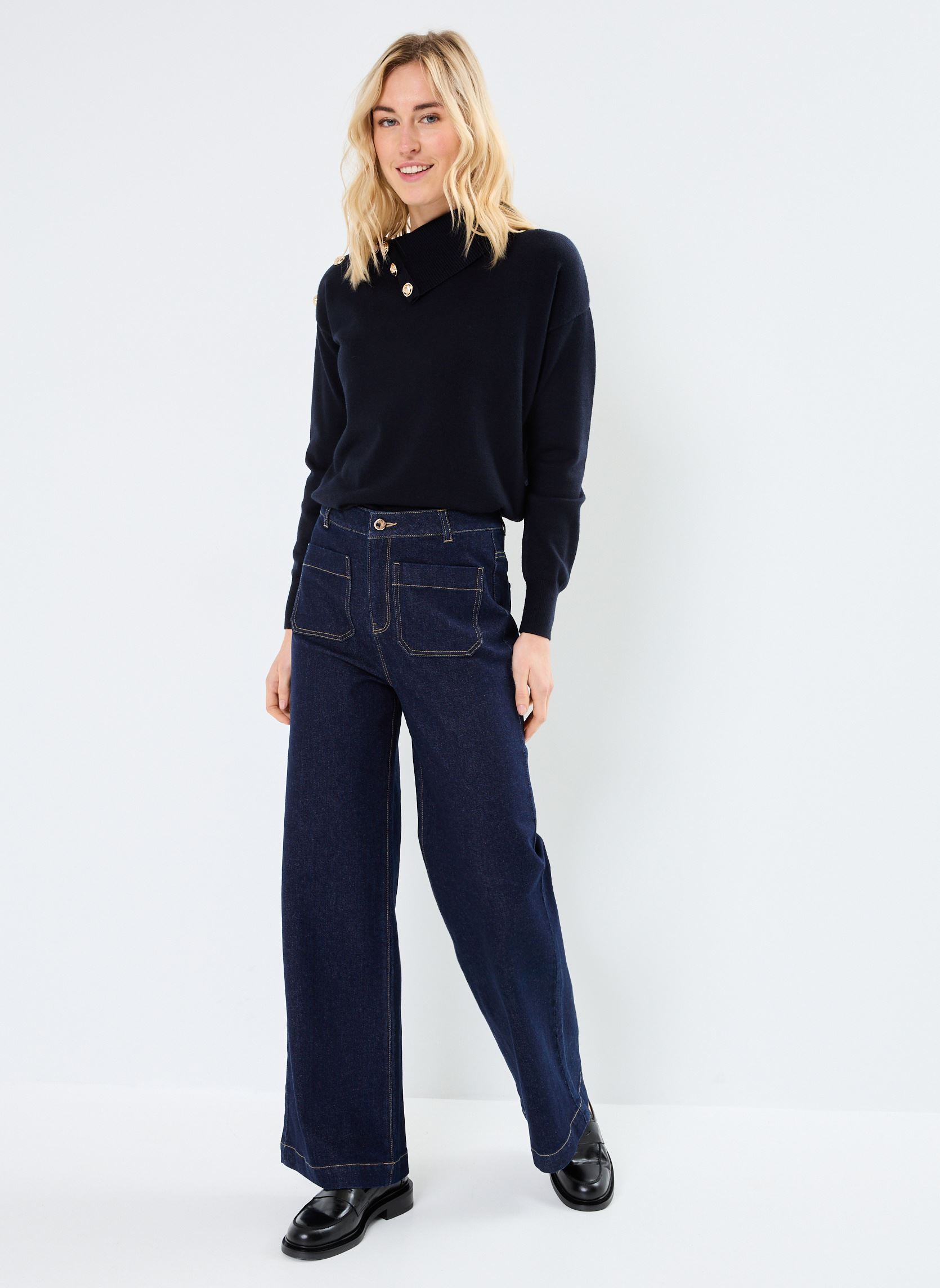Wijde jeans / Flared Jeans PFLORENT dames blauw Georgia Rose Wijde jeans / Flared Jeans PFLORENT dames blauw JEAN BRUT
