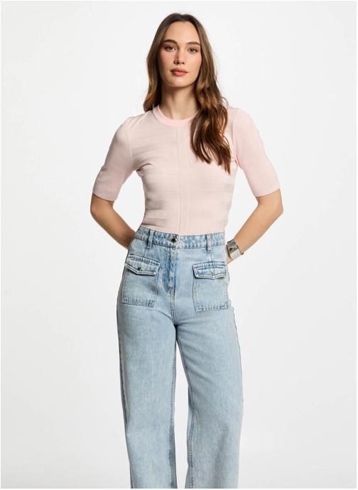 Morgan Pulls 242-MENTHE femme rose