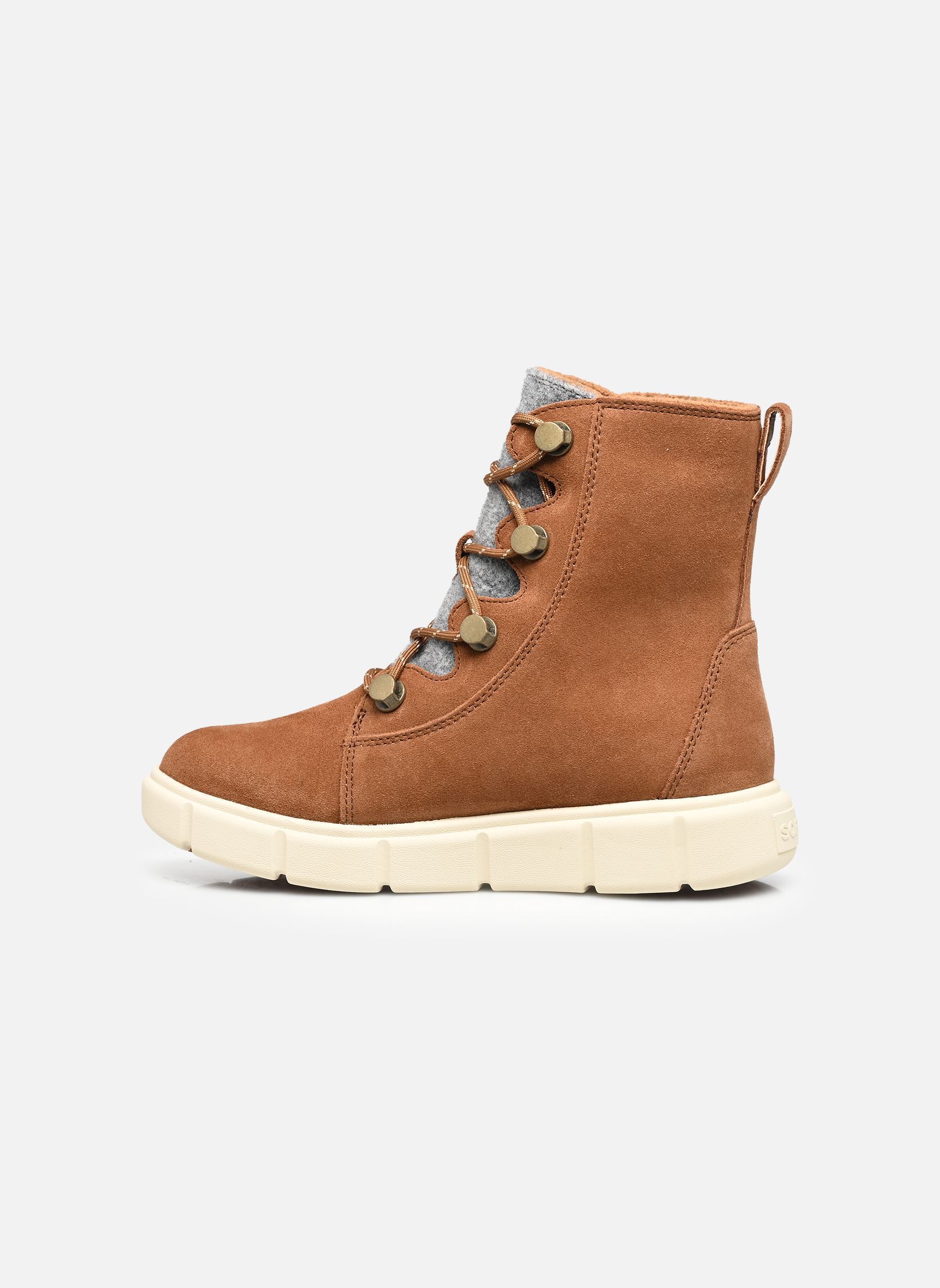 Gevoerde enkellaarsjes SOREL EXPLORER III JOAN WATERPROOF dames bruin Sorel Gevoerde enkellaarsjes SOREL EXPLORER III JOAN WATERPROOF dames bruin Velvet Tan, Chalk