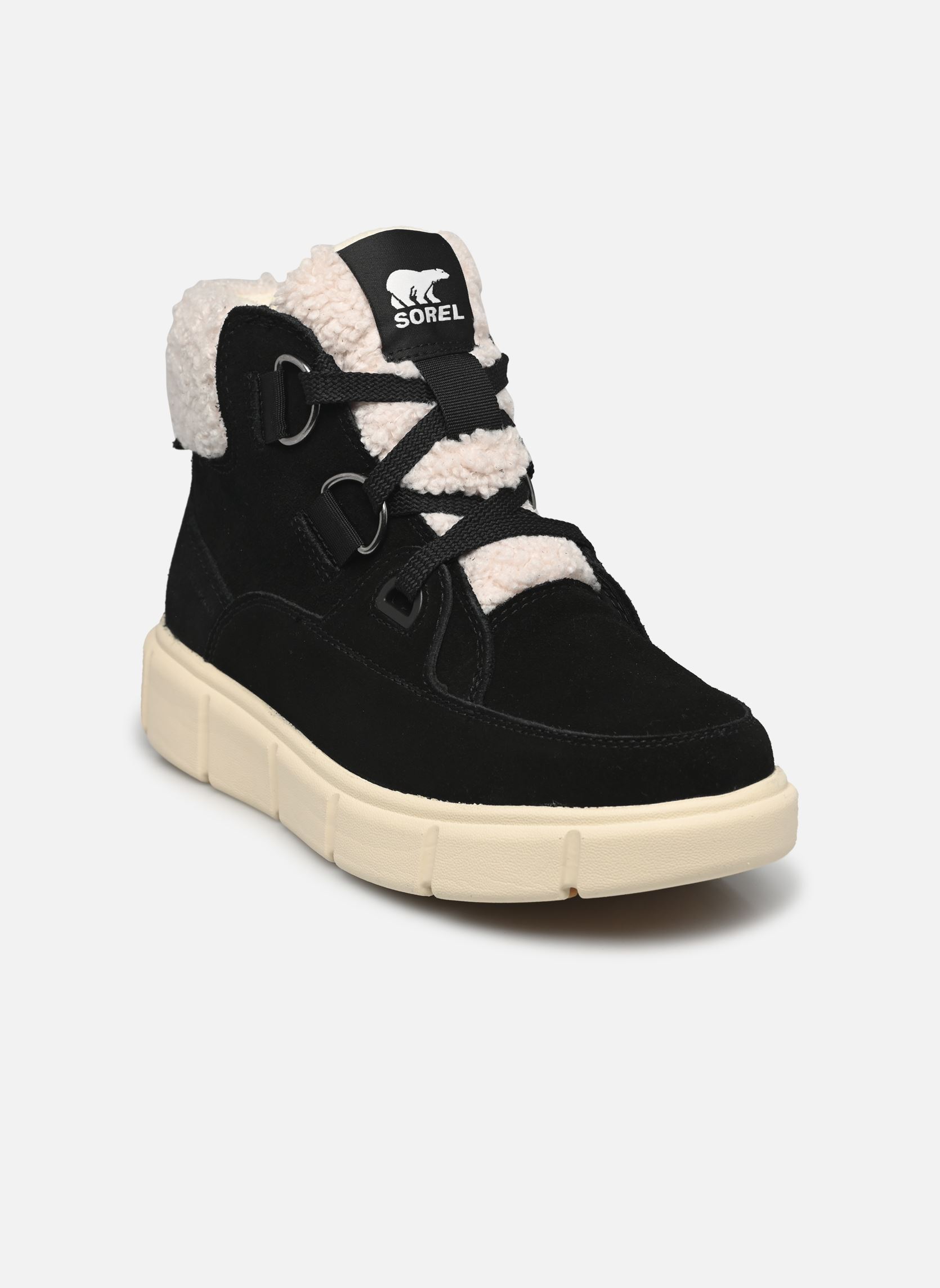 Bottines fourrées SOREL EXPLORER III NW LACE WATERPROOF femme noir Sorel Bottines fourrées SOREL EXPLORER III NW LACE WATERPROOF femme noir Black, Sea Salt