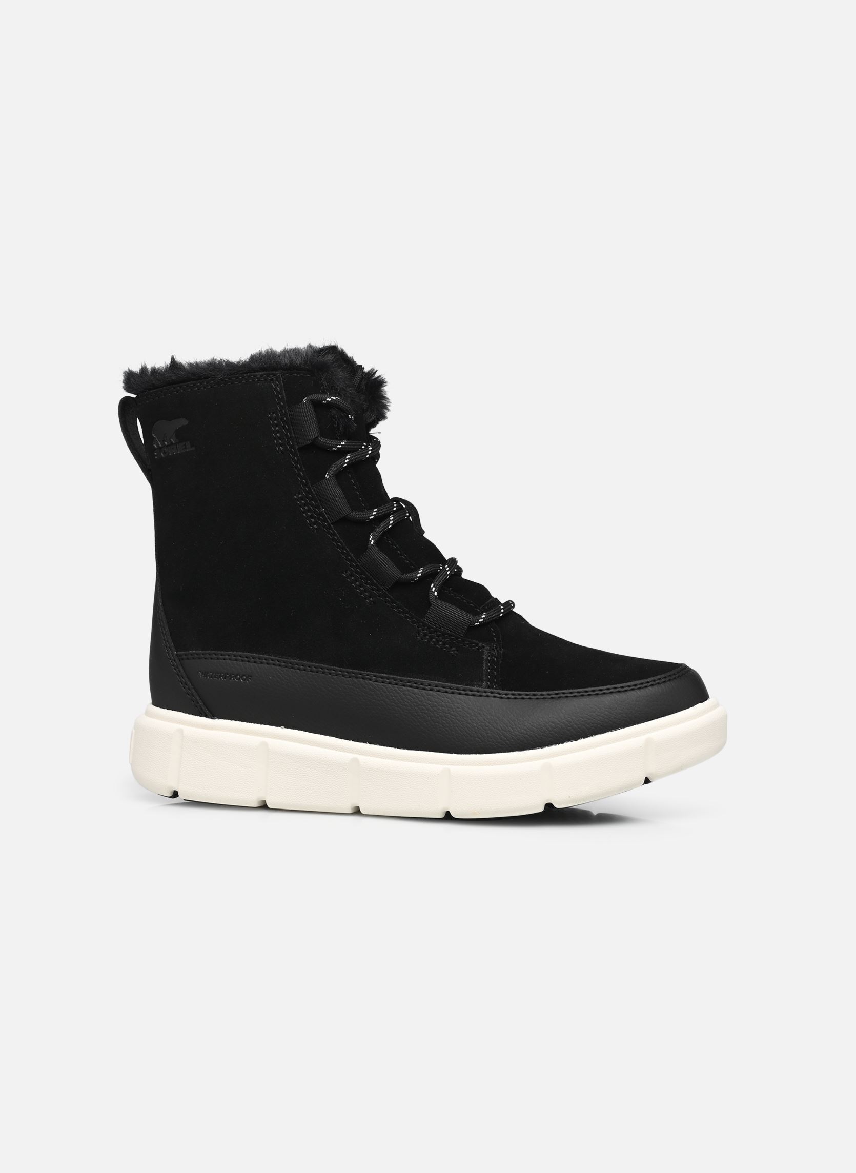 Schneestiefel YOUTH SOREL EXPLORER™ III LACE WP mädchen schwarz Sorel Schneestiefel YOUTH SOREL EXPLORER™ III LACE WP mädchen schwarz Black, Sea Salt