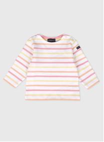 Tee-shirts Marinière K0510 blanc/dahlia/peachnectar/popco fille vert