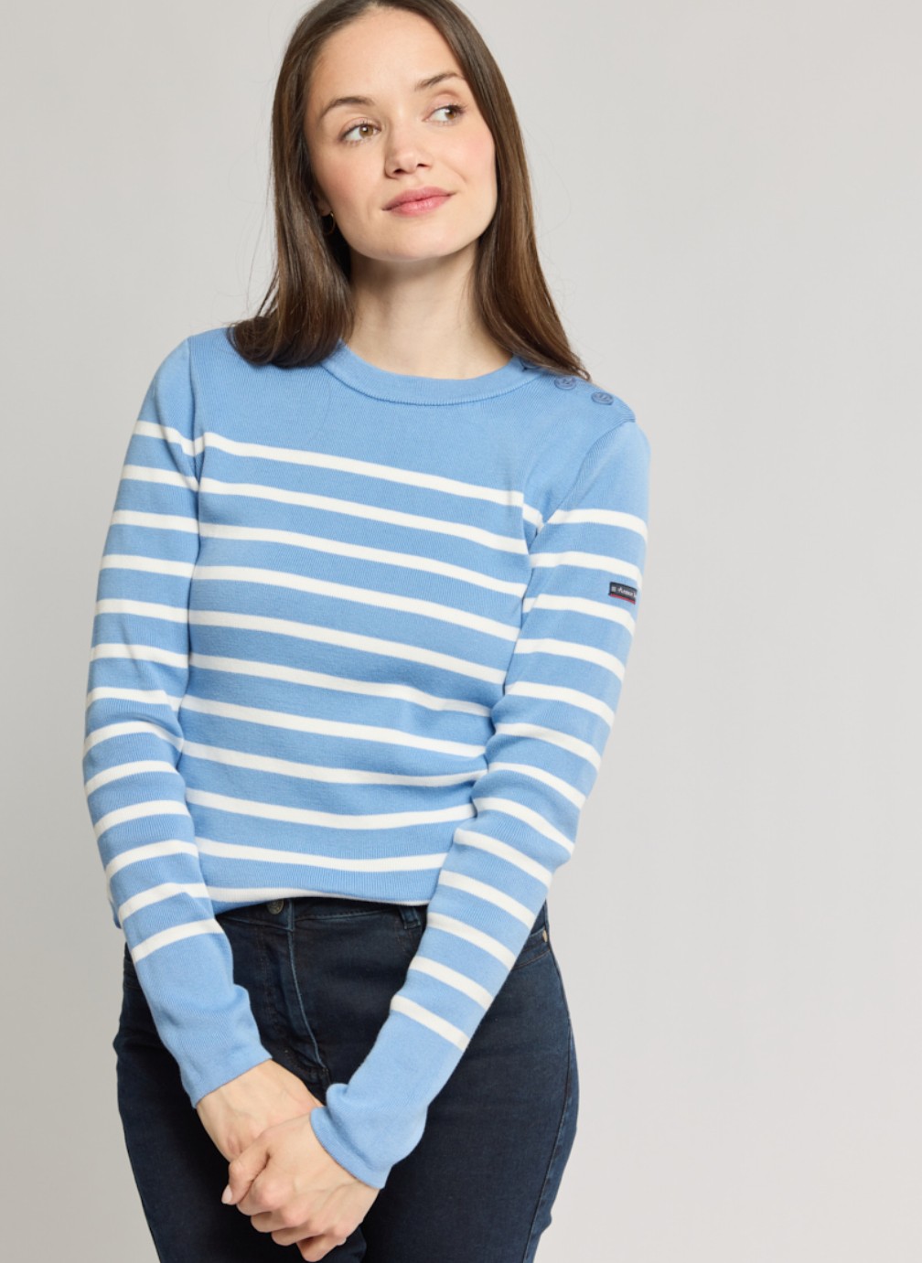 Pulls Pull 41797 dusty pink/milk femme bleu Armor Lux Pulls Pull 41797 dusty pink/milk femme bleu Bleu chiné