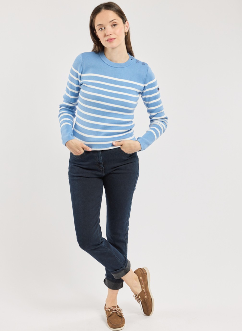 Pulls Pull 41797 dusty pink/milk femme bleu Armor Lux Pulls Pull 41797 dusty pink/milk femme bleu Bleu chiné