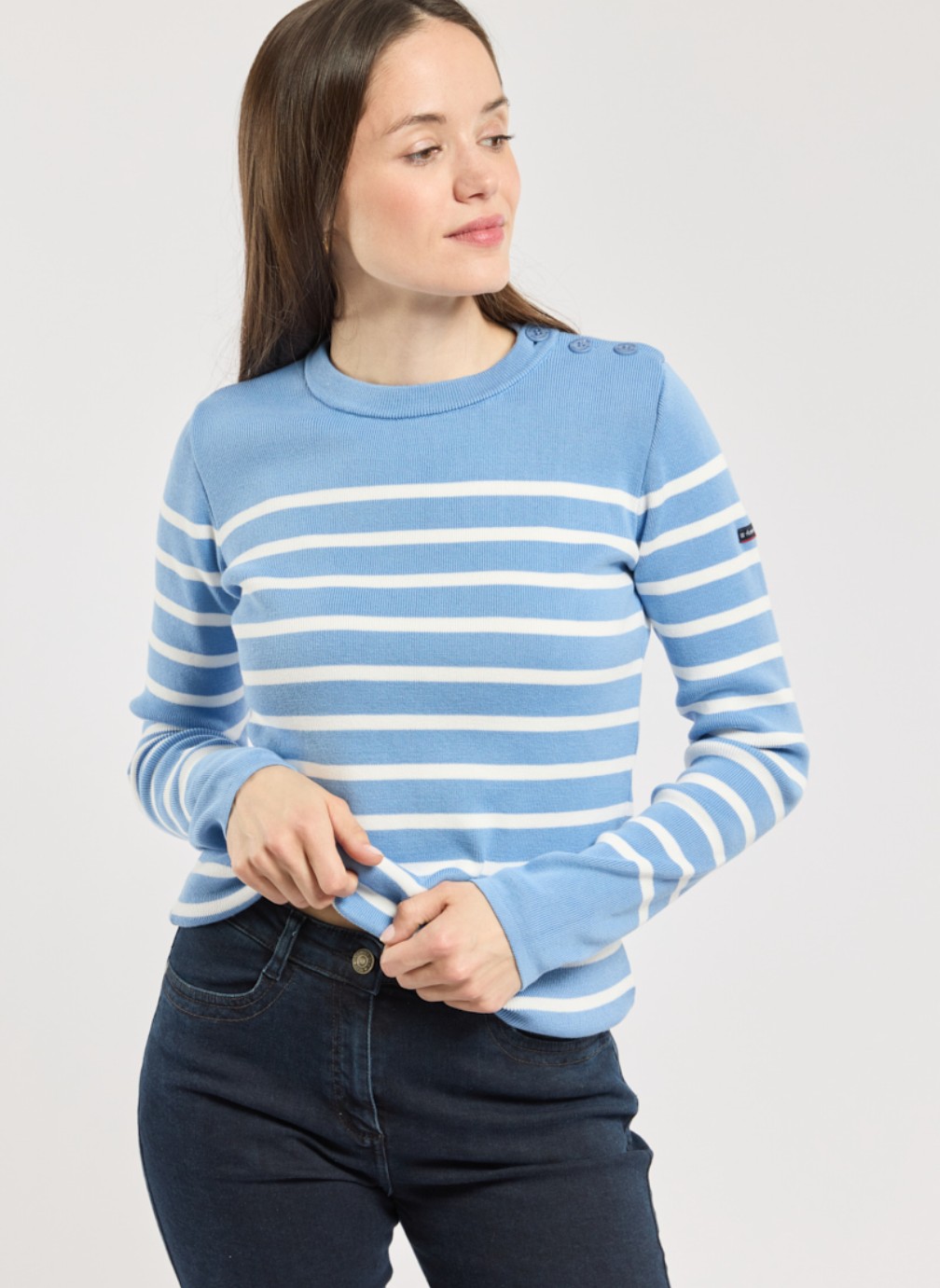 Pulls Pull 41797 dusty pink/milk femme bleu Armor Lux Pulls Pull 41797 dusty pink/milk femme bleu Bleu chiné