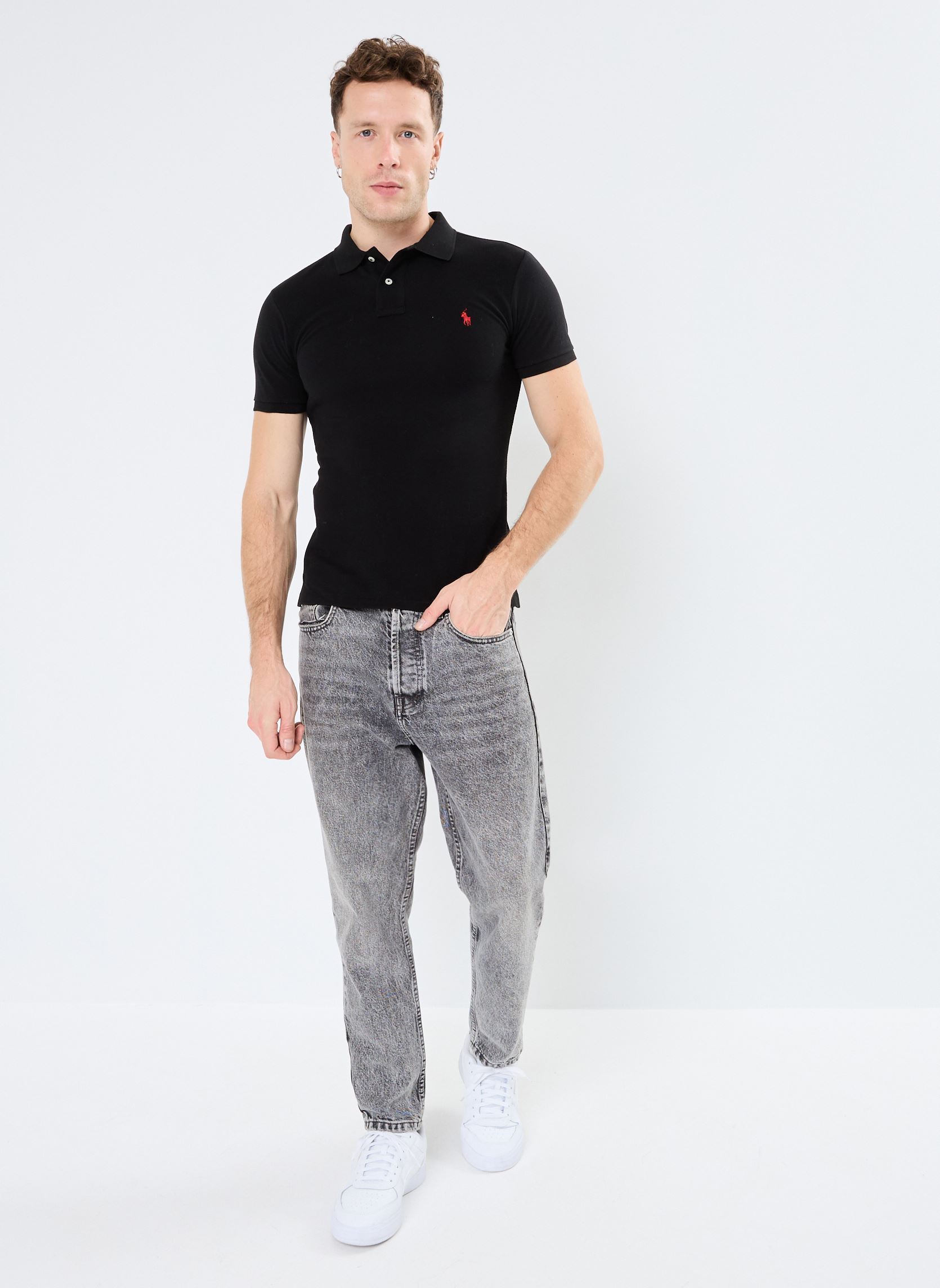 Polos manches courtes Polo cintré en coton piqué 710795080 homme noir Polo Ralph Lauren Polos manches courtes Polo cintré en coton piqué 710795080 homme noir POLO BLACK