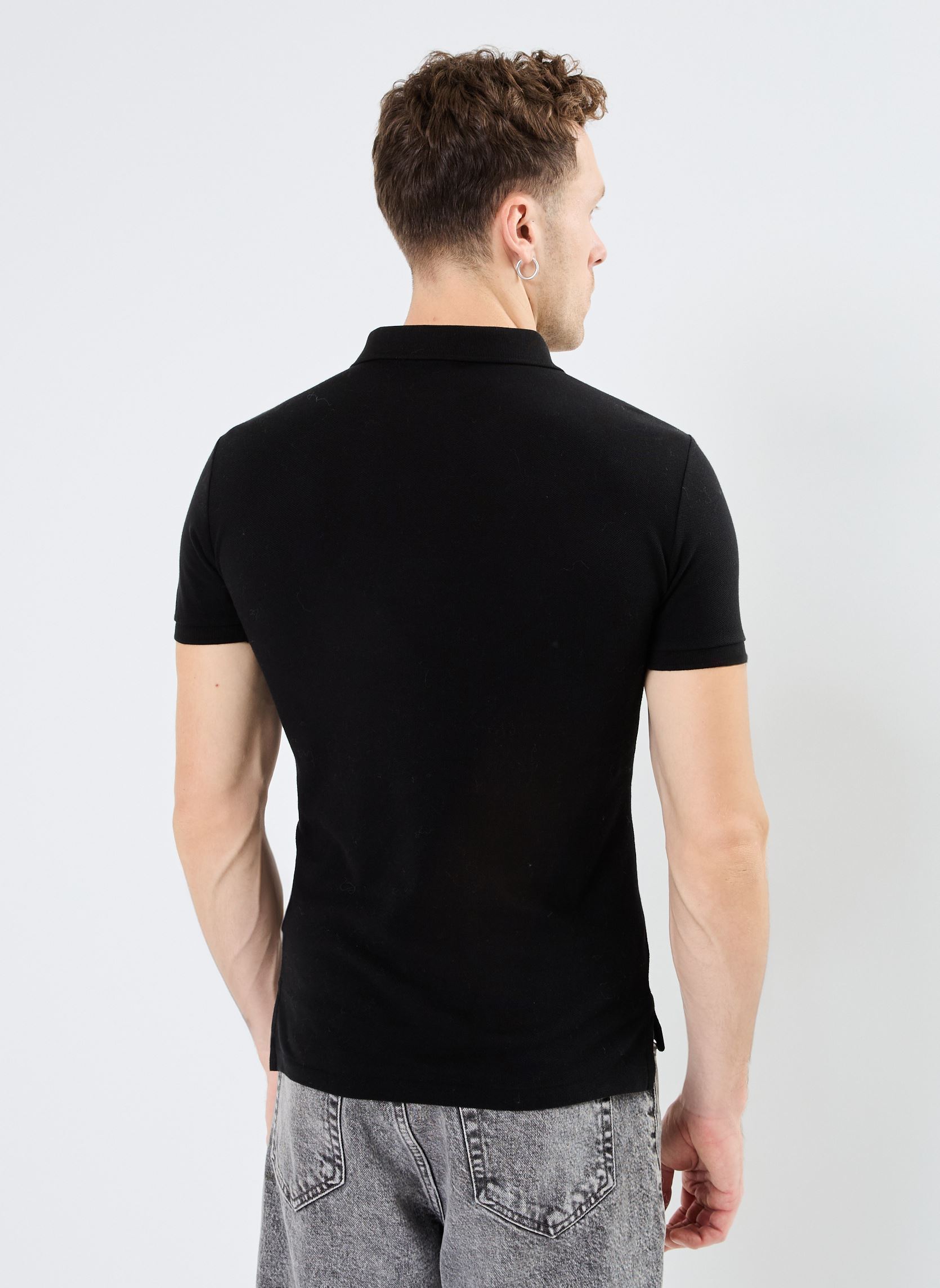 Polos manches courtes Polo cintré en coton piqué 710795080 homme noir Polo Ralph Lauren Polos manches courtes Polo cintré en coton piqué 710795080 homme noir POLO BLACK