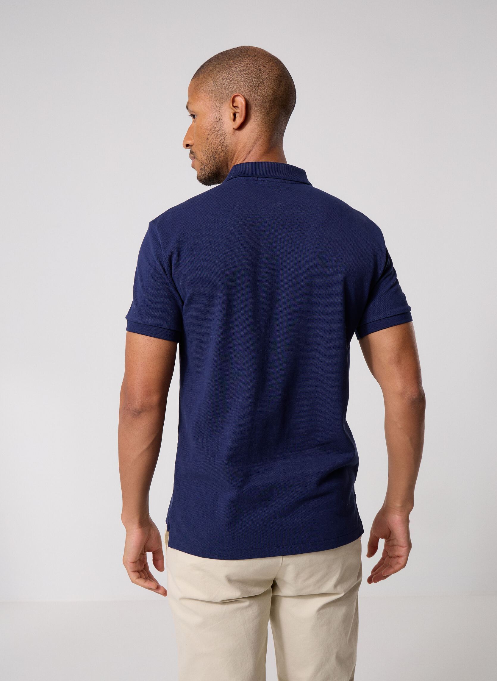 Polos manches courtes Polo cintré en coton piqué 710795080 homme bleu Polo Ralph Lauren Polos manches courtes Polo cintré en coton piqué 710795080 homme bleu NEWPORT NAVY