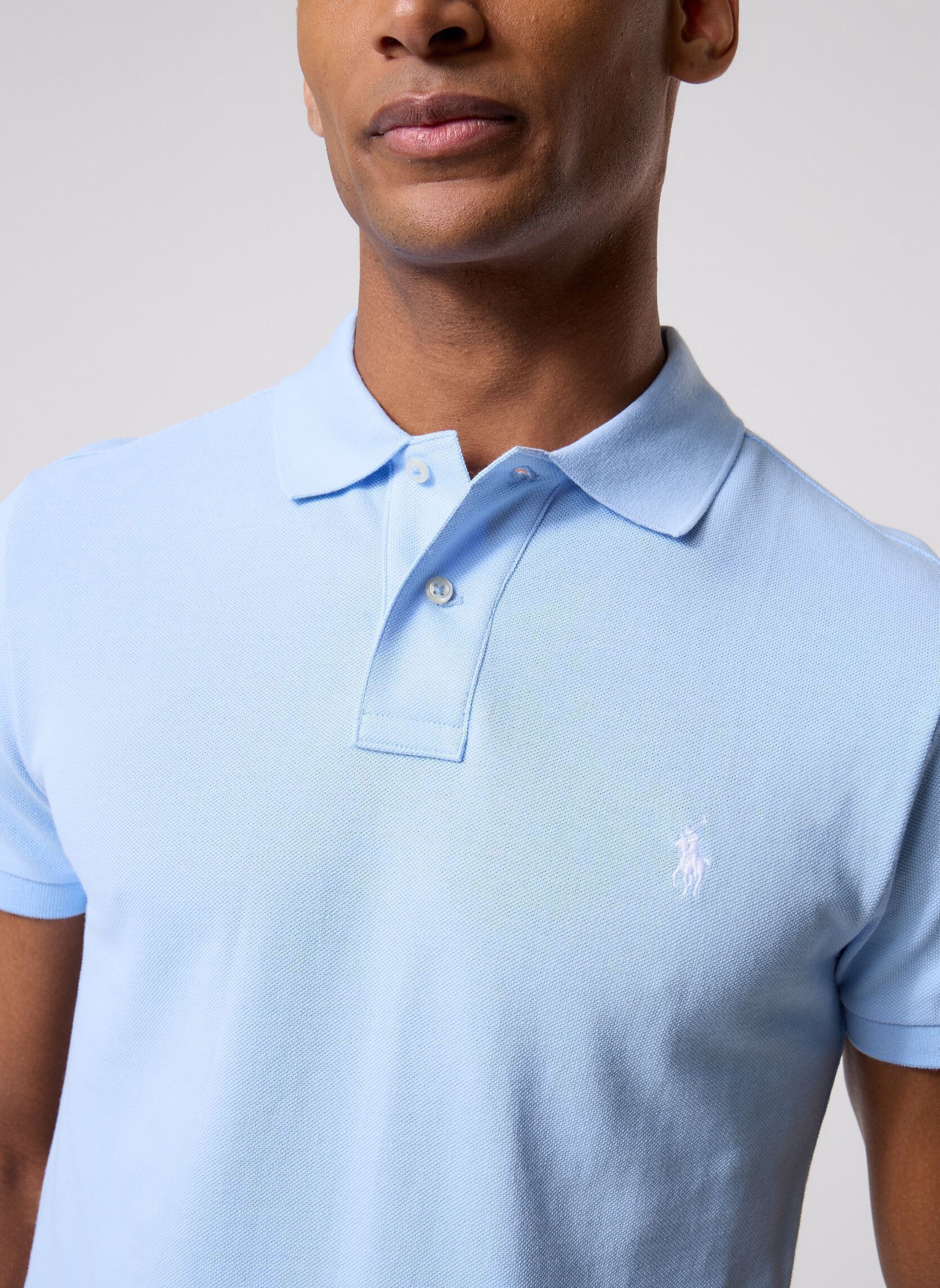 Polos manches courtes Polo cintré en coton piqué 710795080 homme bleu Polo Ralph Lauren Polos manches courtes Polo cintré en coton piqué 710795080 homme bleu OFFICE BLUE