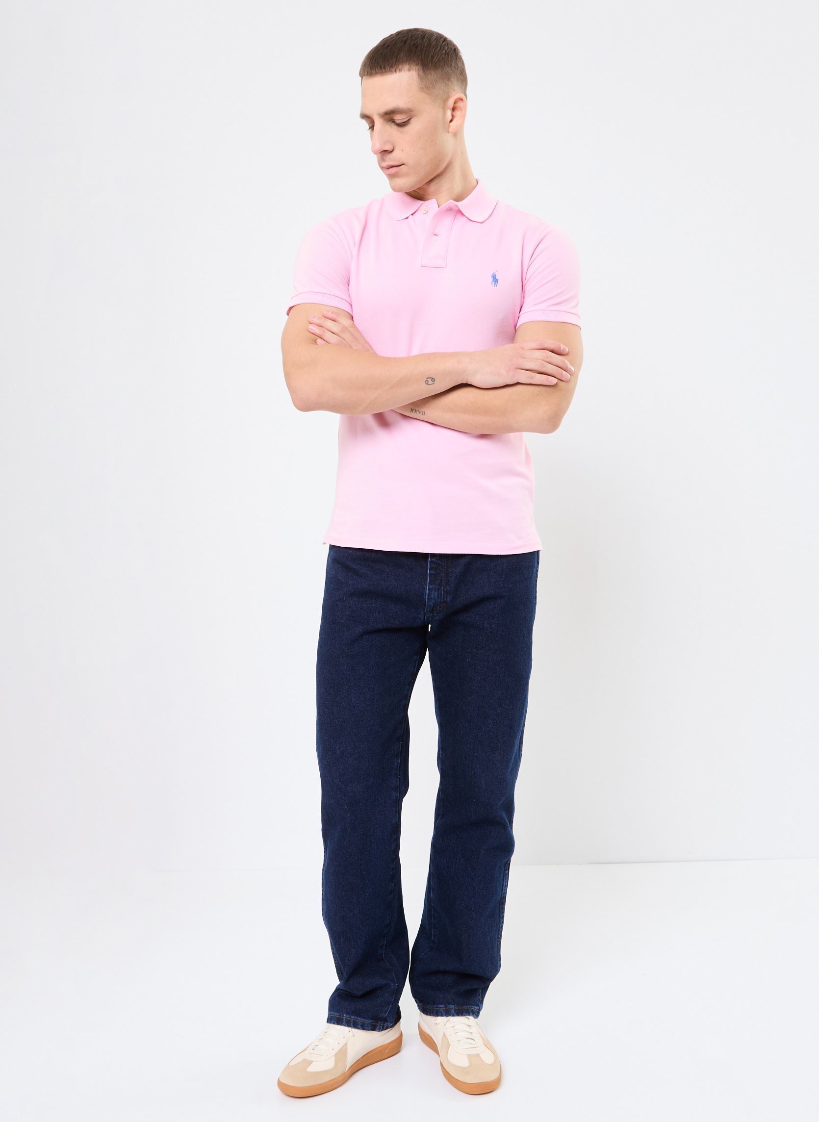 Polos manches courtes Polo cintré en coton piqué 710795080 homme rose Polo Ralph Lauren Polos manches courtes Polo cintré en coton piqué 710795080 homme rose CARMEL PINK