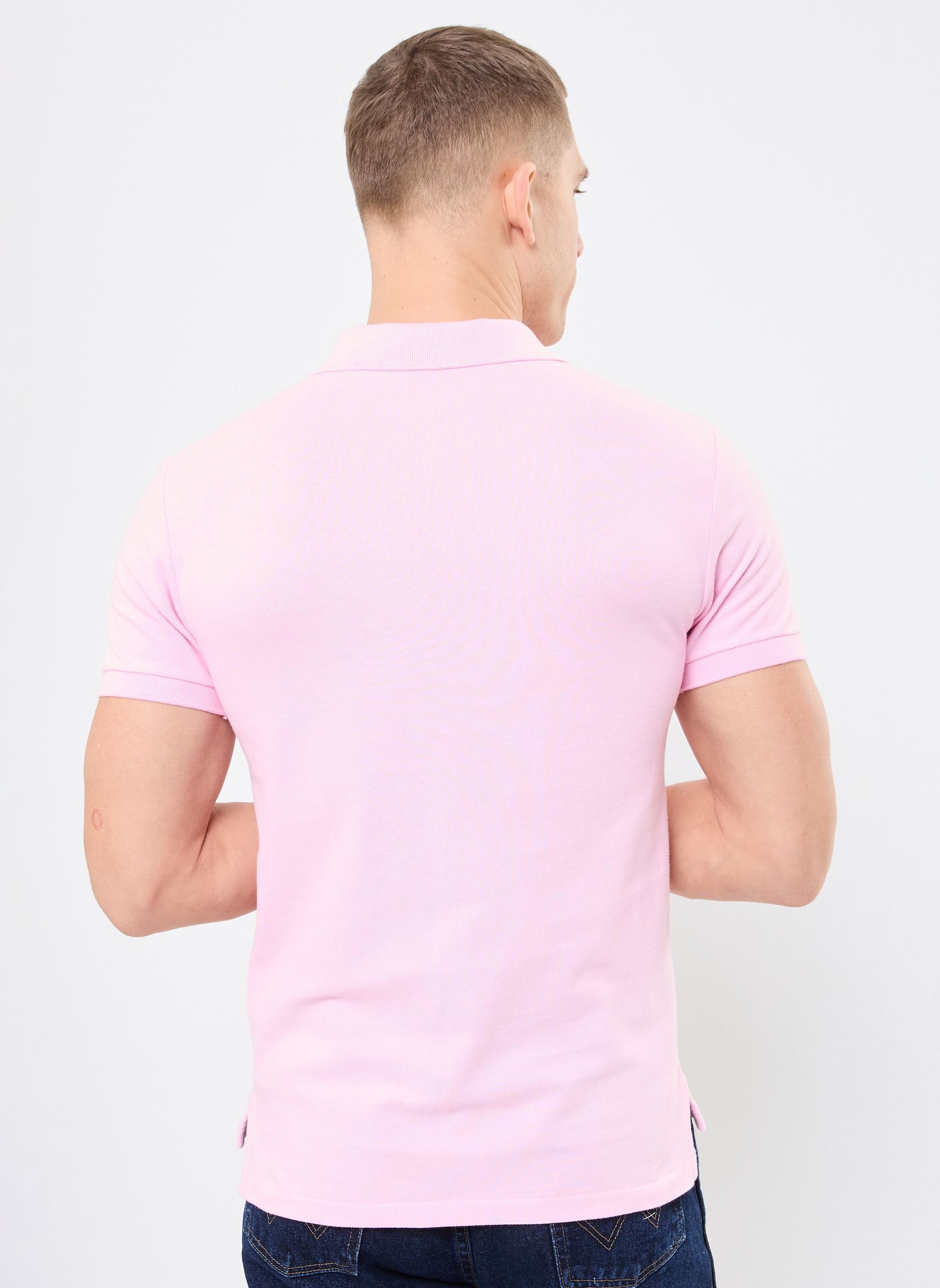 Polos manches courtes Polo cintré en coton piqué 710795080 homme rose Polo Ralph Lauren Polos manches courtes Polo cintré en coton piqué 710795080 homme rose CARMEL PINK
