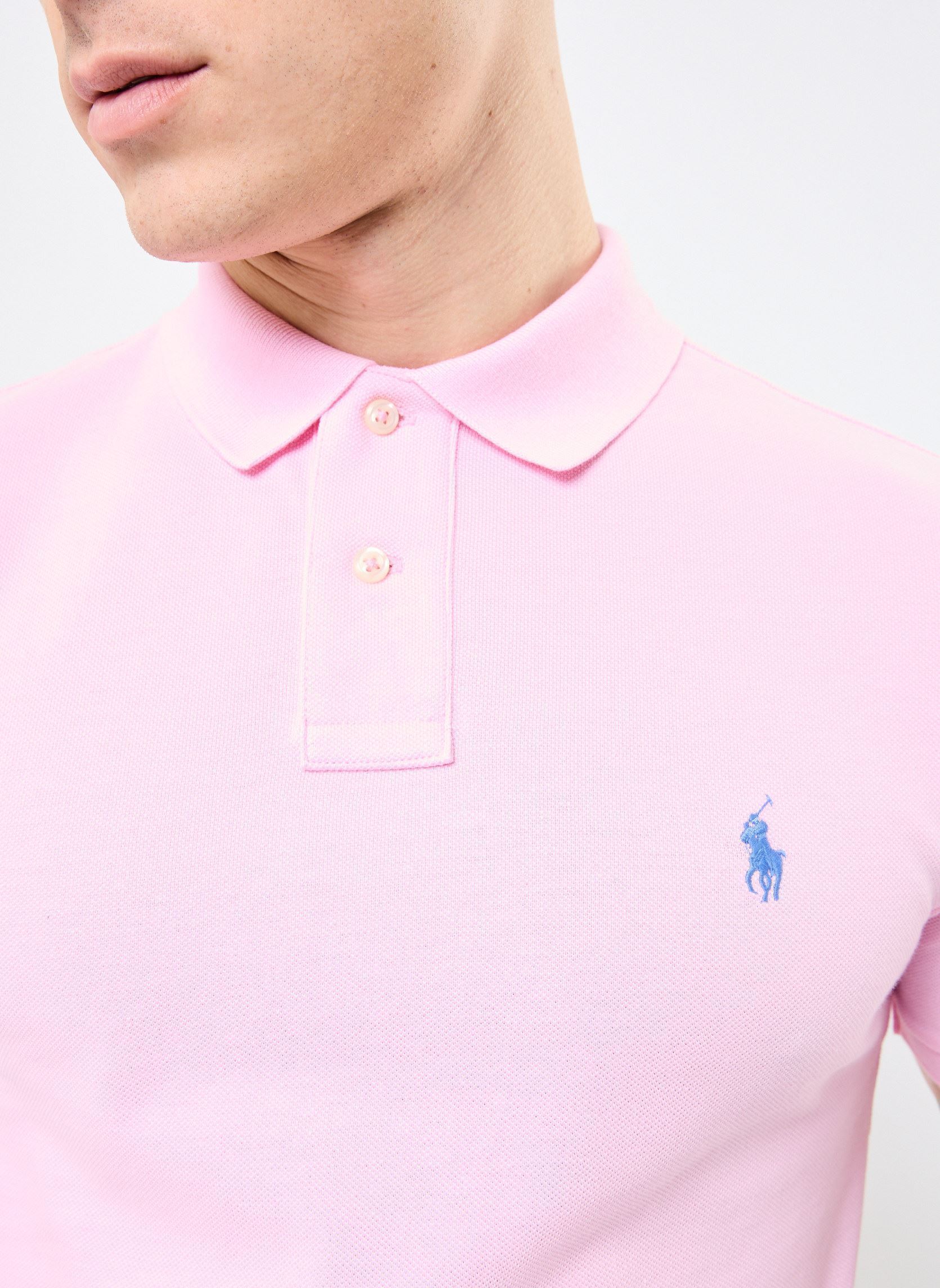 Polos manches courtes Polo cintré en coton piqué 710795080 homme rose Polo Ralph Lauren Polos manches courtes Polo cintré en coton piqué 710795080 homme rose CARMEL PINK