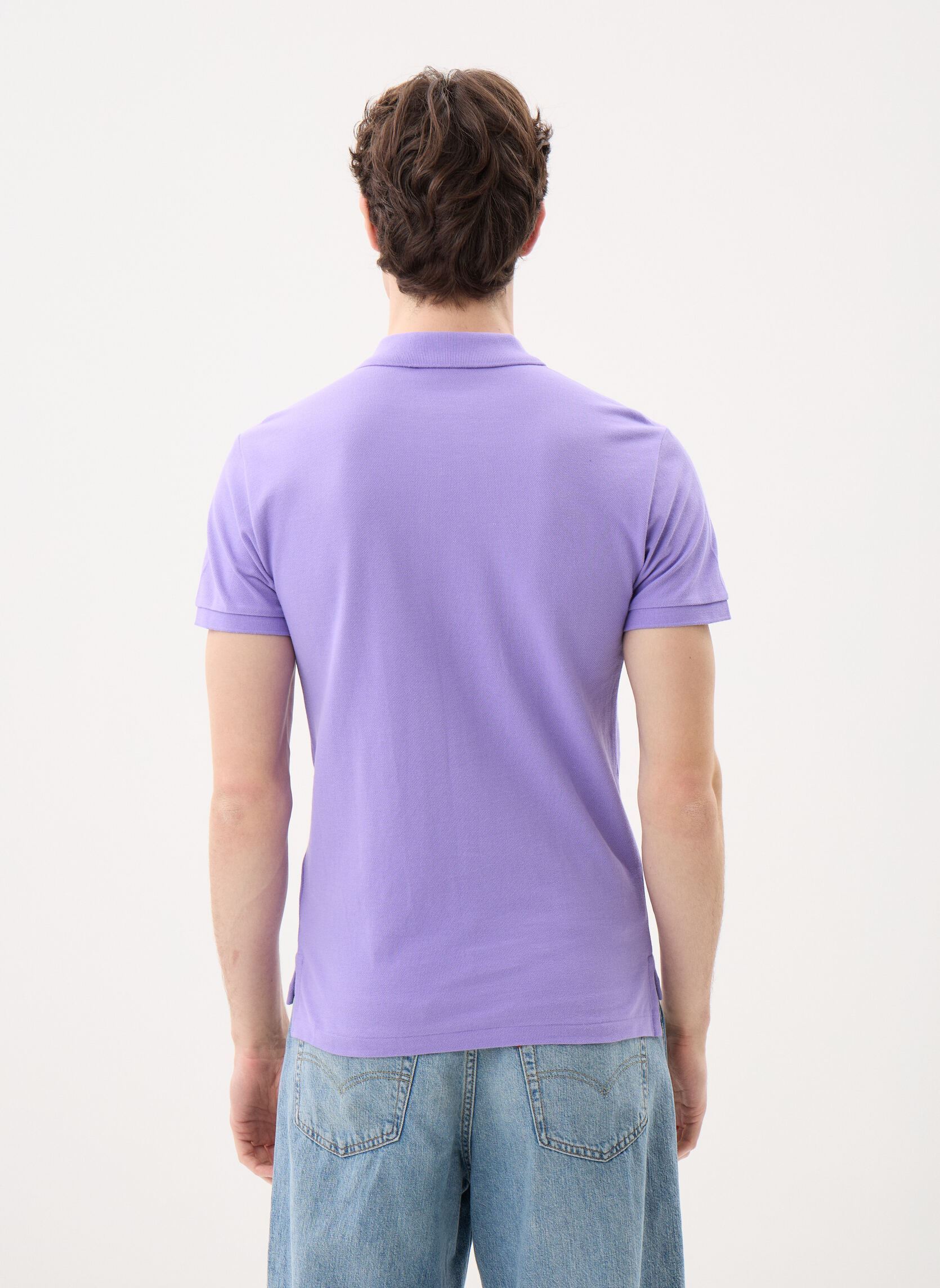 Polos manches courtes Polo cintré en coton piqué 710795080 homme violet Polo Ralph Lauren Polos manches courtes Polo cintré en coton piqué 710795080 homme violet CACTUS PURPLE/C6103