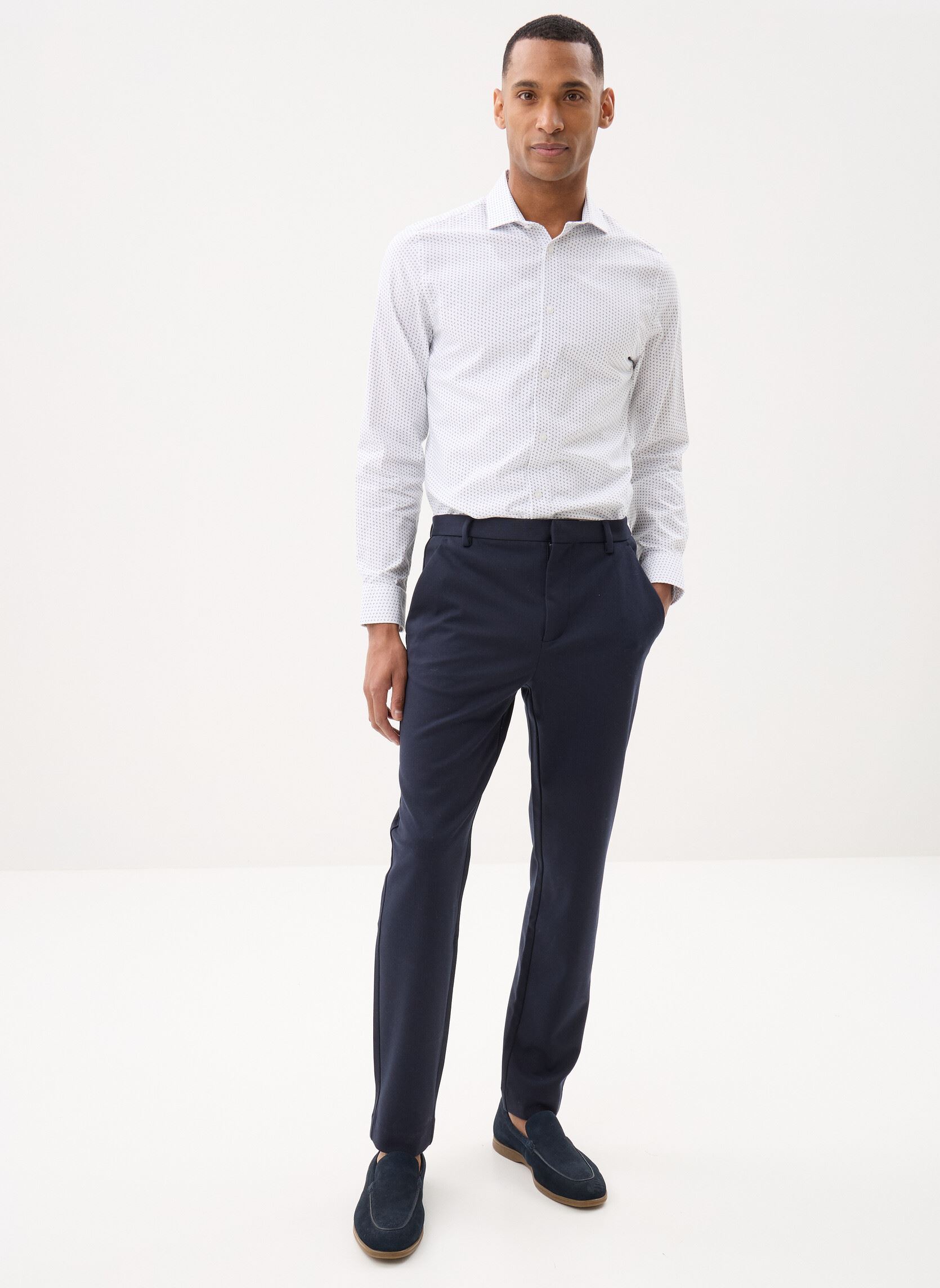 Hemden CHEMISE-IMPRIMEE herren weiß Marvin&Co Hemden CHEMISE-IMPRIMEE herren weiß MINIPOINTE-BLUE-W
