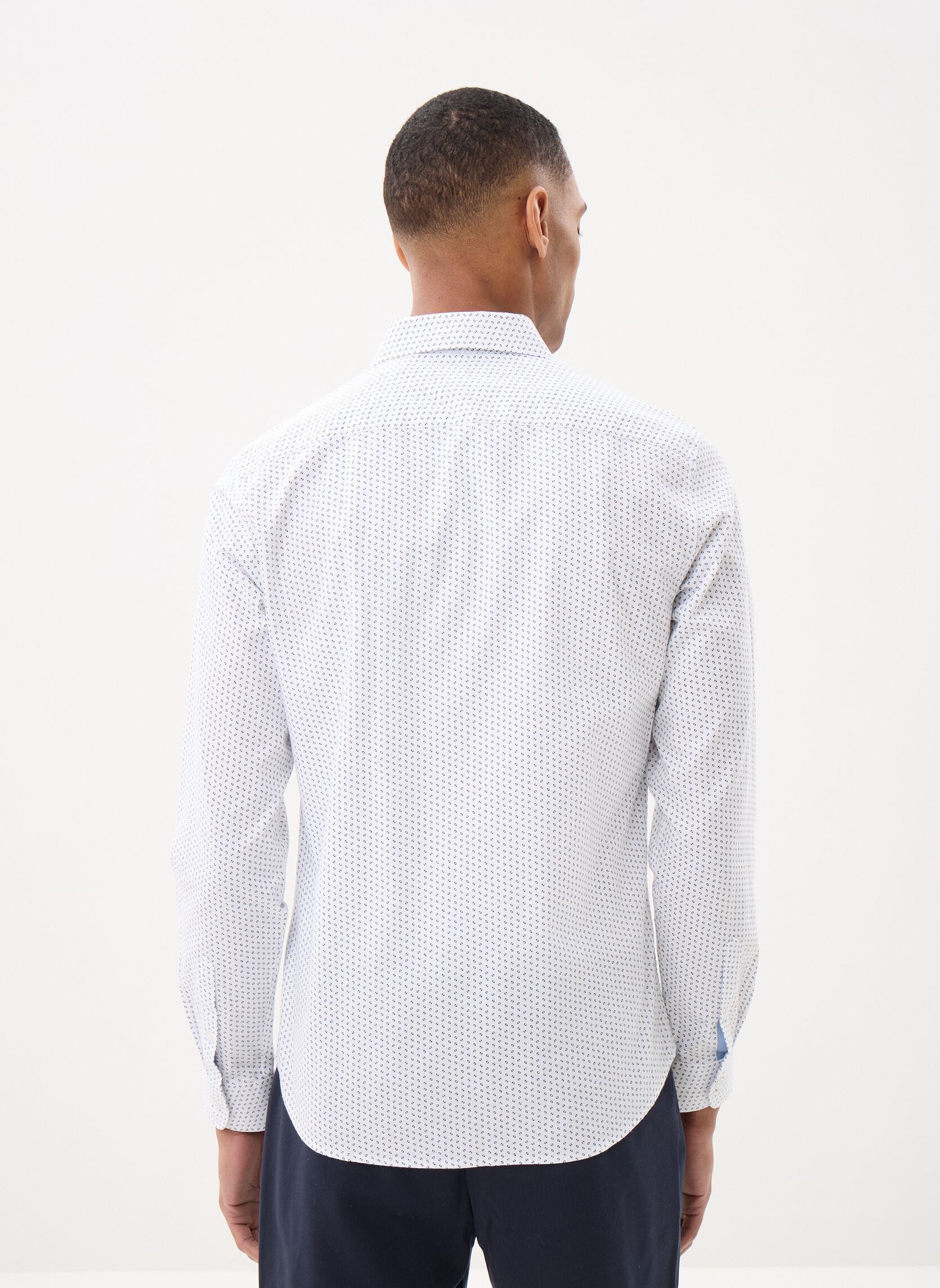 Hemden CHEMISE-IMPRIMEE herren weiß Marvin&Co Hemden CHEMISE-IMPRIMEE herren weiß MINIPOINTE-BLUE-W
