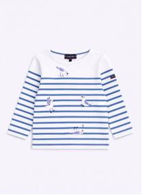 Tee-shirts Marinière Kids blanc/federal blue fille rose