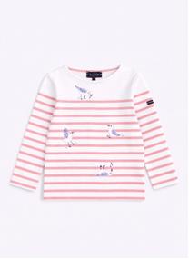 Tee-shirts Marinière Kids blanc/federal blue fille rose Armor Lux Tee-shirts Marinière Kids blanc/federal blue fille rose Rose