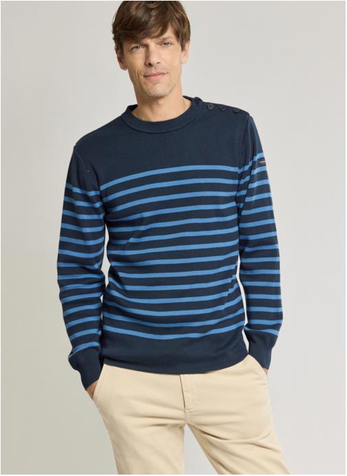 Armor Lux Pulls Pull 46496 milk/ozero homme bleu