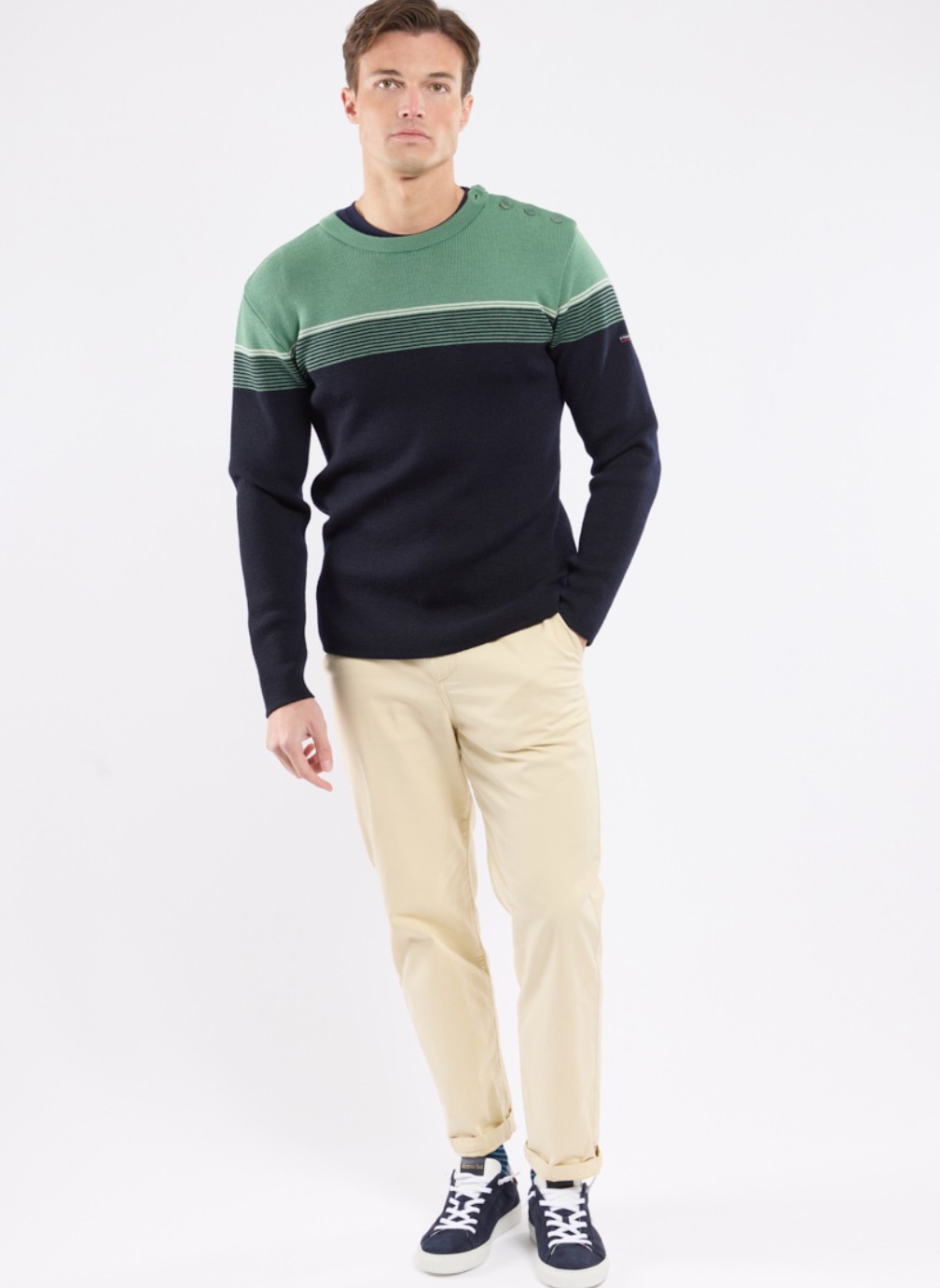 Pulls Pull 72649 navire/ivy/nature homme vert Armor Lux Pulls Pull 72649 navire/ivy/nature homme vert Vert