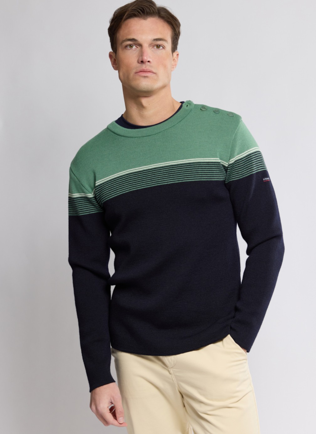 Pulls Pull 72649 navire/ivy/nature homme vert Armor Lux Pulls Pull 72649 navire/ivy/nature homme vert Vert