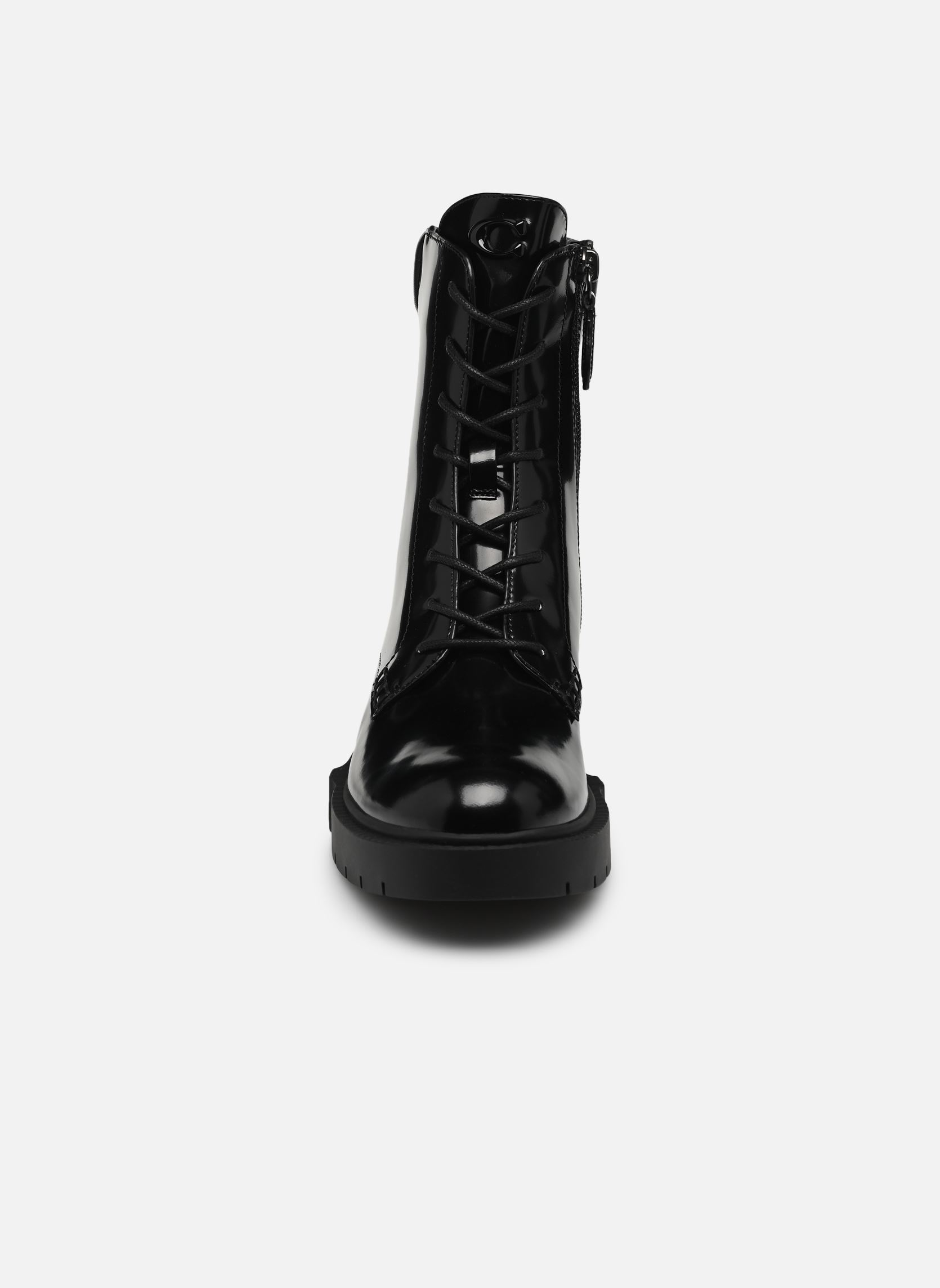 Bottines à lacets Leighton leather bootie femme noir Coach Bottines à lacets Leighton leather bootie femme noir BLACK