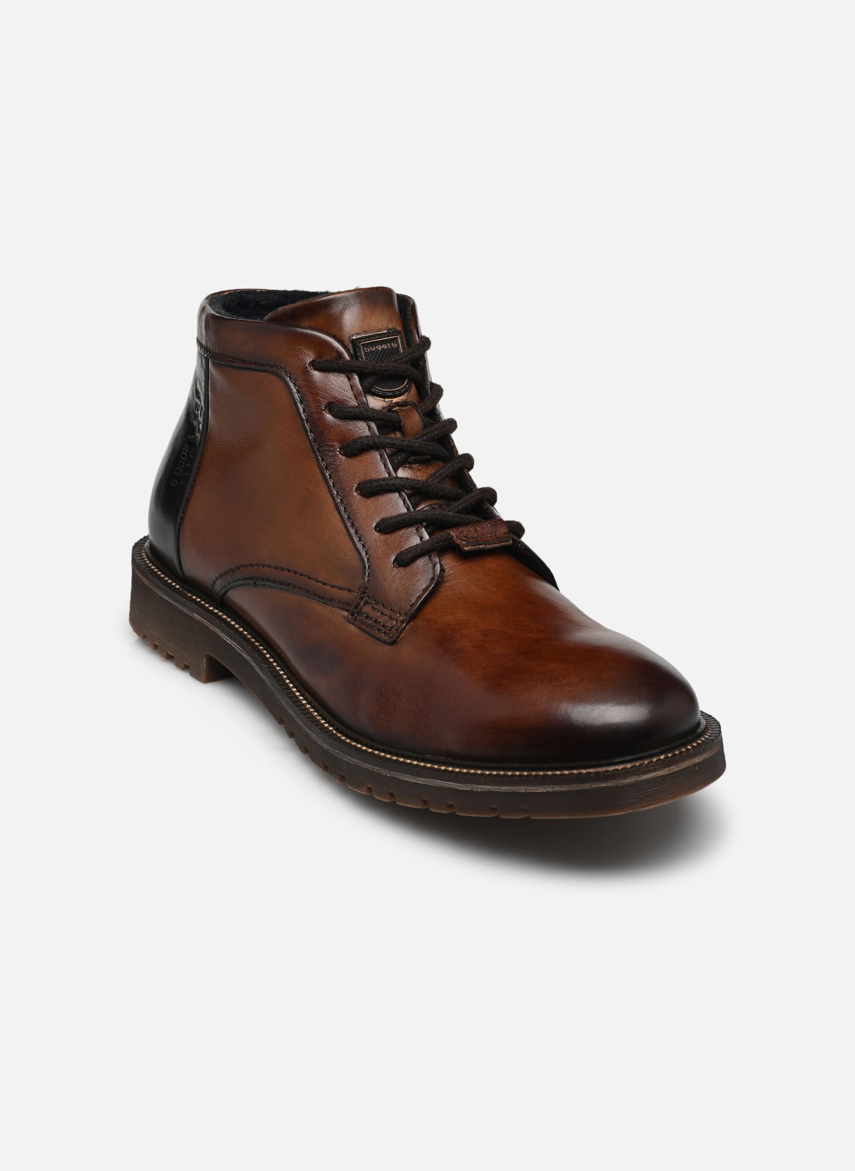 Bottines Bugatti Homme Taille 41 Marron Cuir - Occasion Très Bon état, Style Enfiler