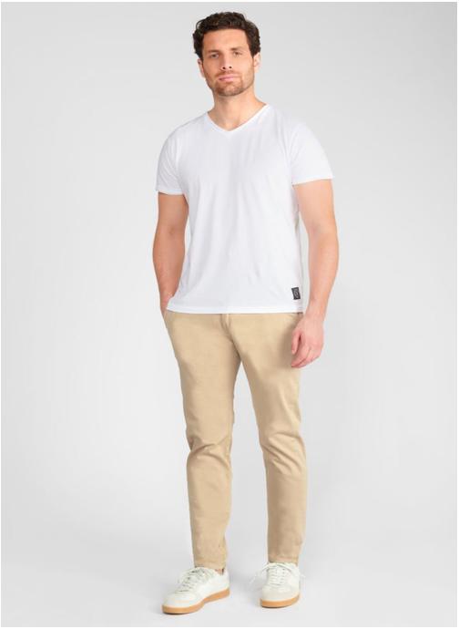 Le temps des cerises Pantalons droits Pantalon chino CESAR White homme beige