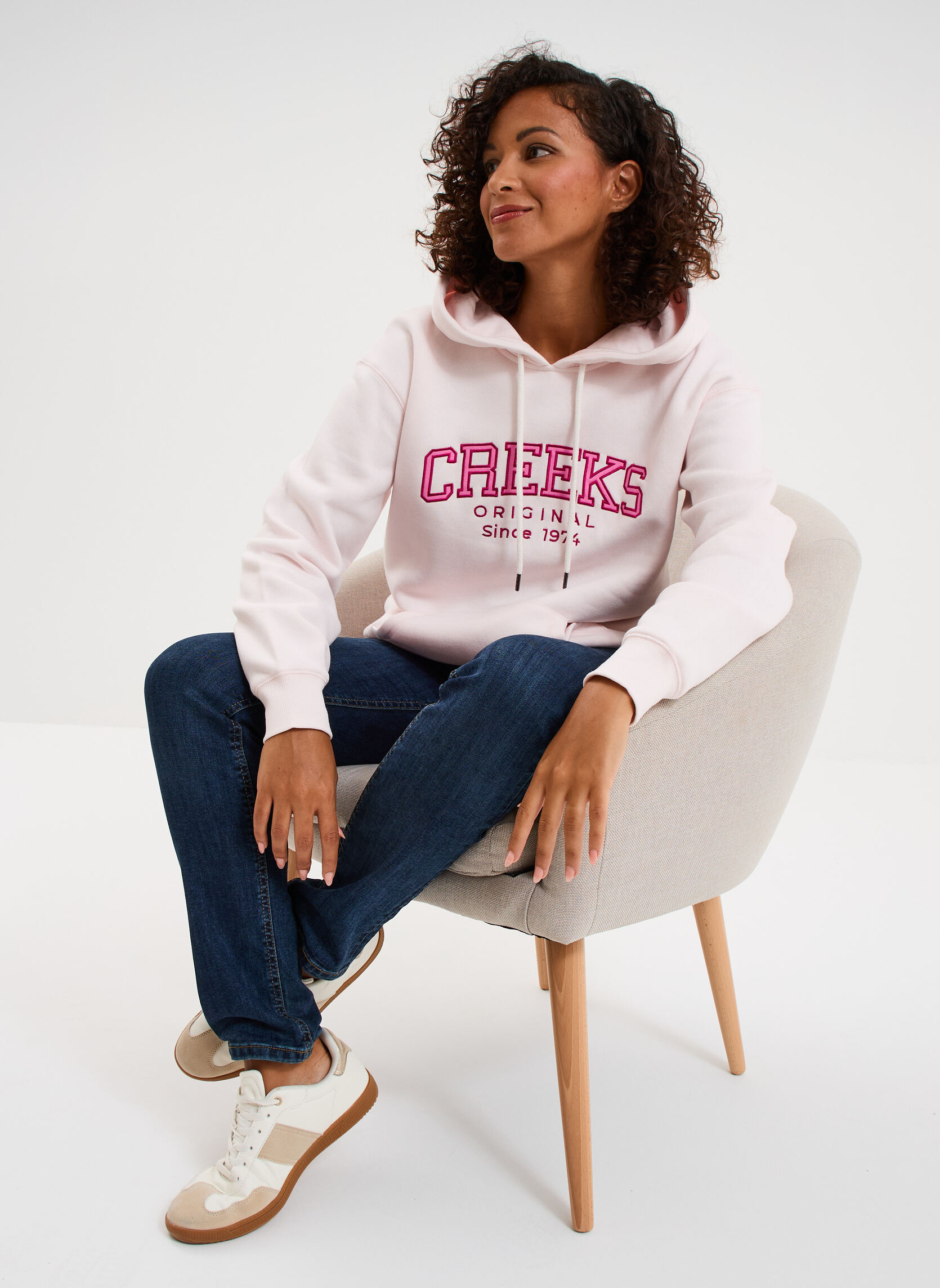 Sweats à capuche CRE3_SBABE femme rose CREEKS Sweats à capuche CRE3_SBABE femme rose Rose clair