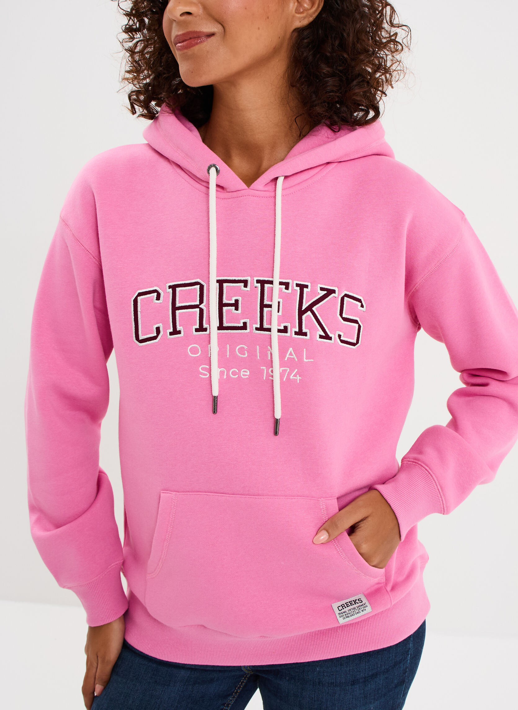 Sweats à capuche CRE3_SBABE femme rose CREEKS Sweats à capuche CRE3_SBABE femme rose Rose chiné