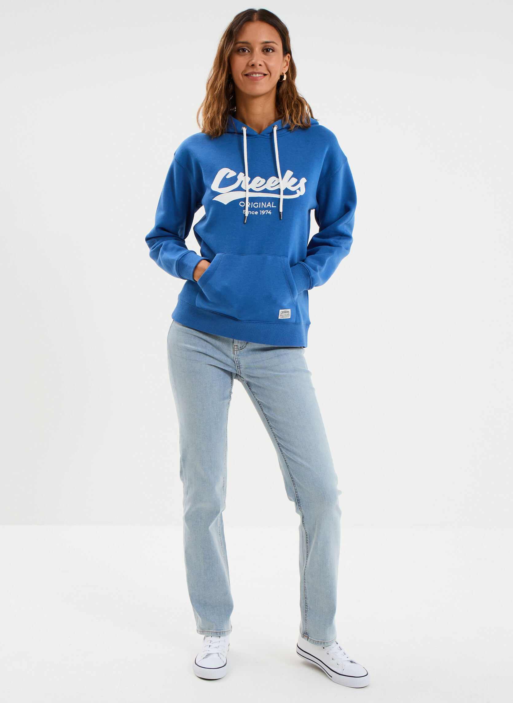 Sweats à capuche CRE3_SBABE femme bleu CREEKS Sweats à capuche CRE3_SBABE femme bleu Bleu fluo
