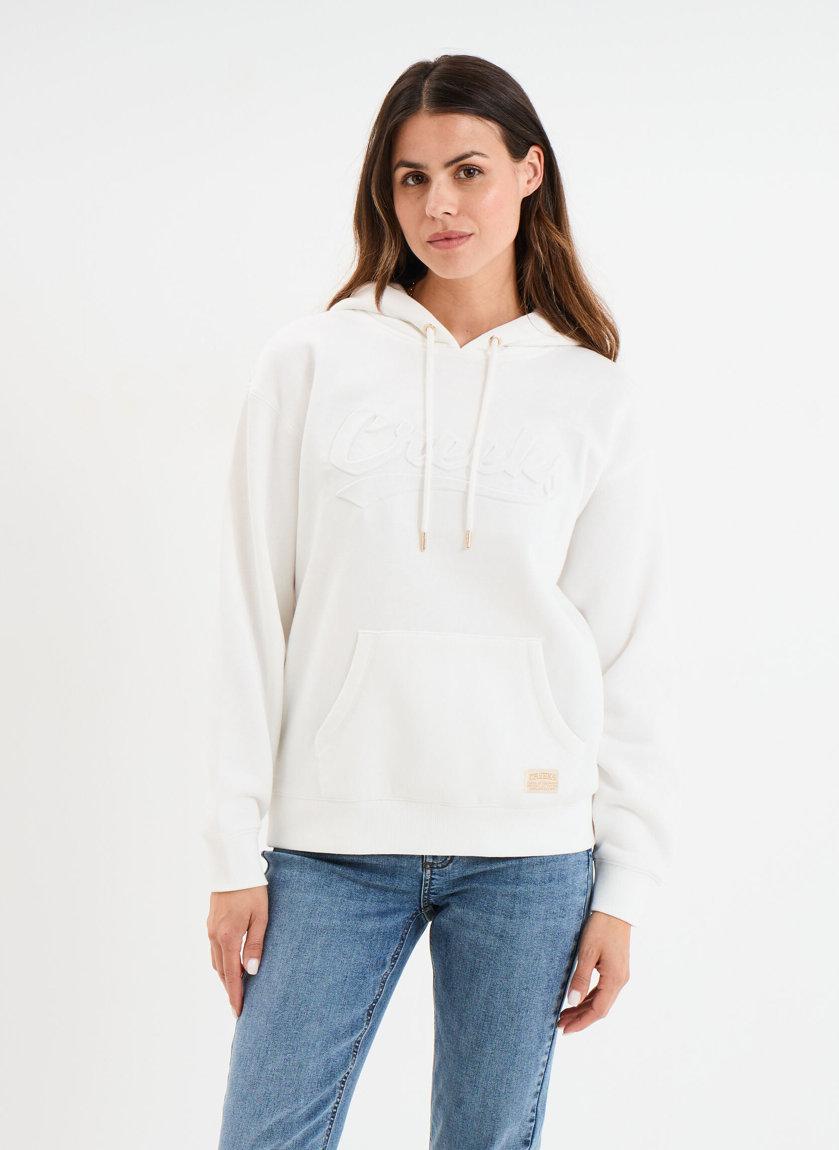 Sweats à capuche CRE3_SBABE femme blanc CREEKS Sweats à capuche CRE3_SBABE femme blanc Blanc chiné
