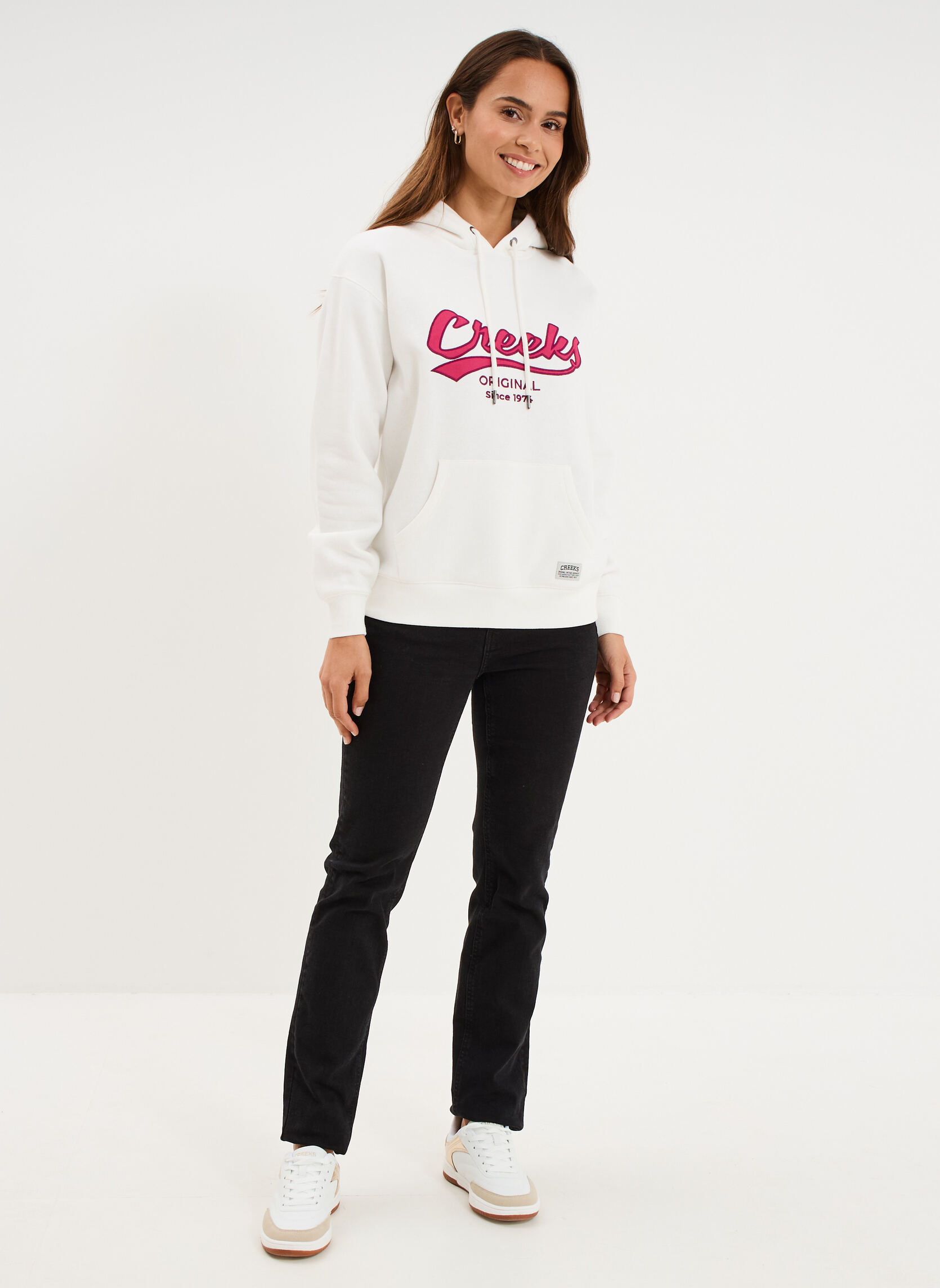 Sweats à capuche CRE3_SBABE femme blanc CREEKS Sweats à capuche CRE3_SBABE femme blanc Blanc chiné