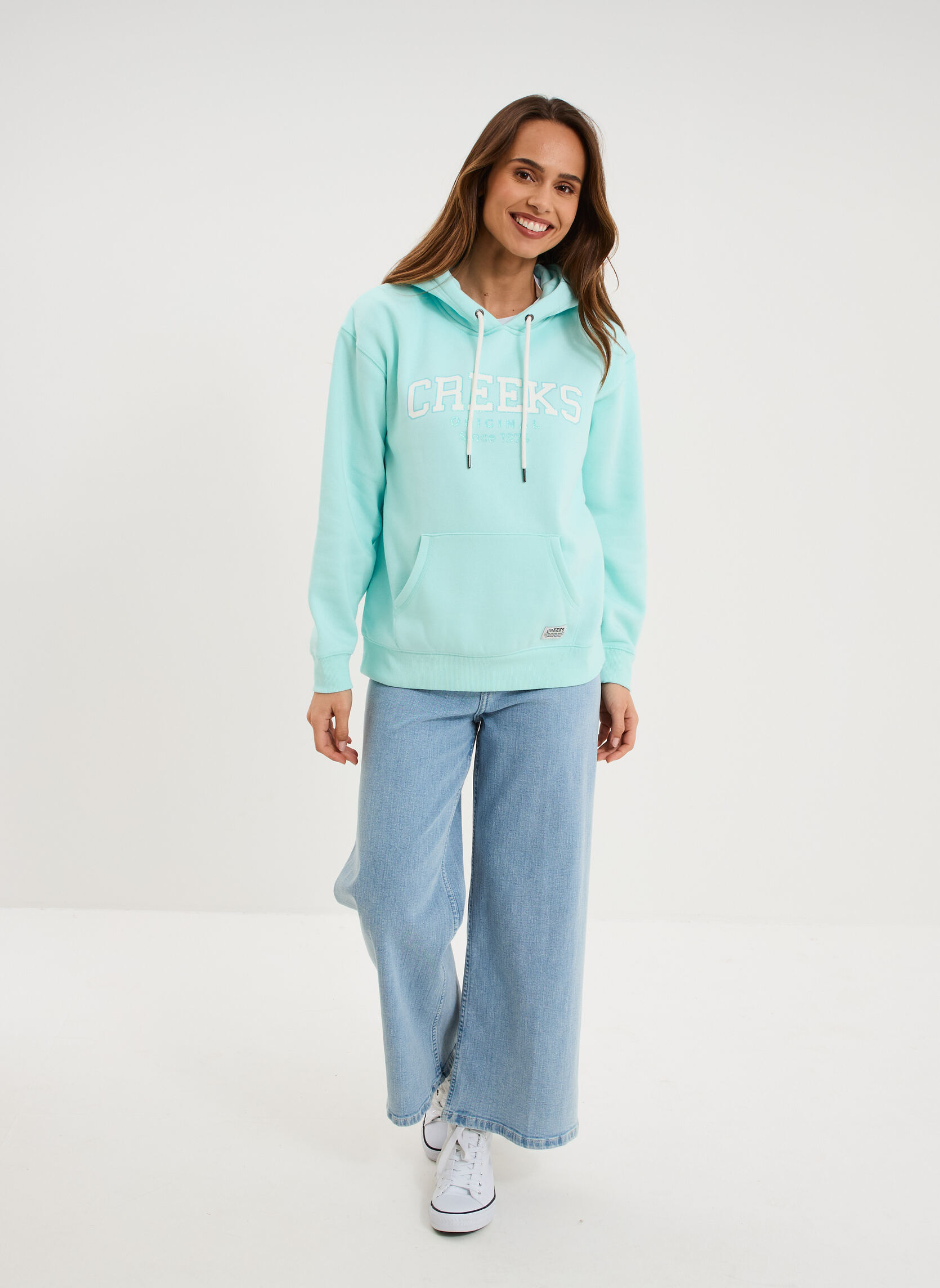 Sweats à capuche CRE3_SBABE femme bleu CREEKS Sweats à capuche CRE3_SBABE femme bleu Turquoise