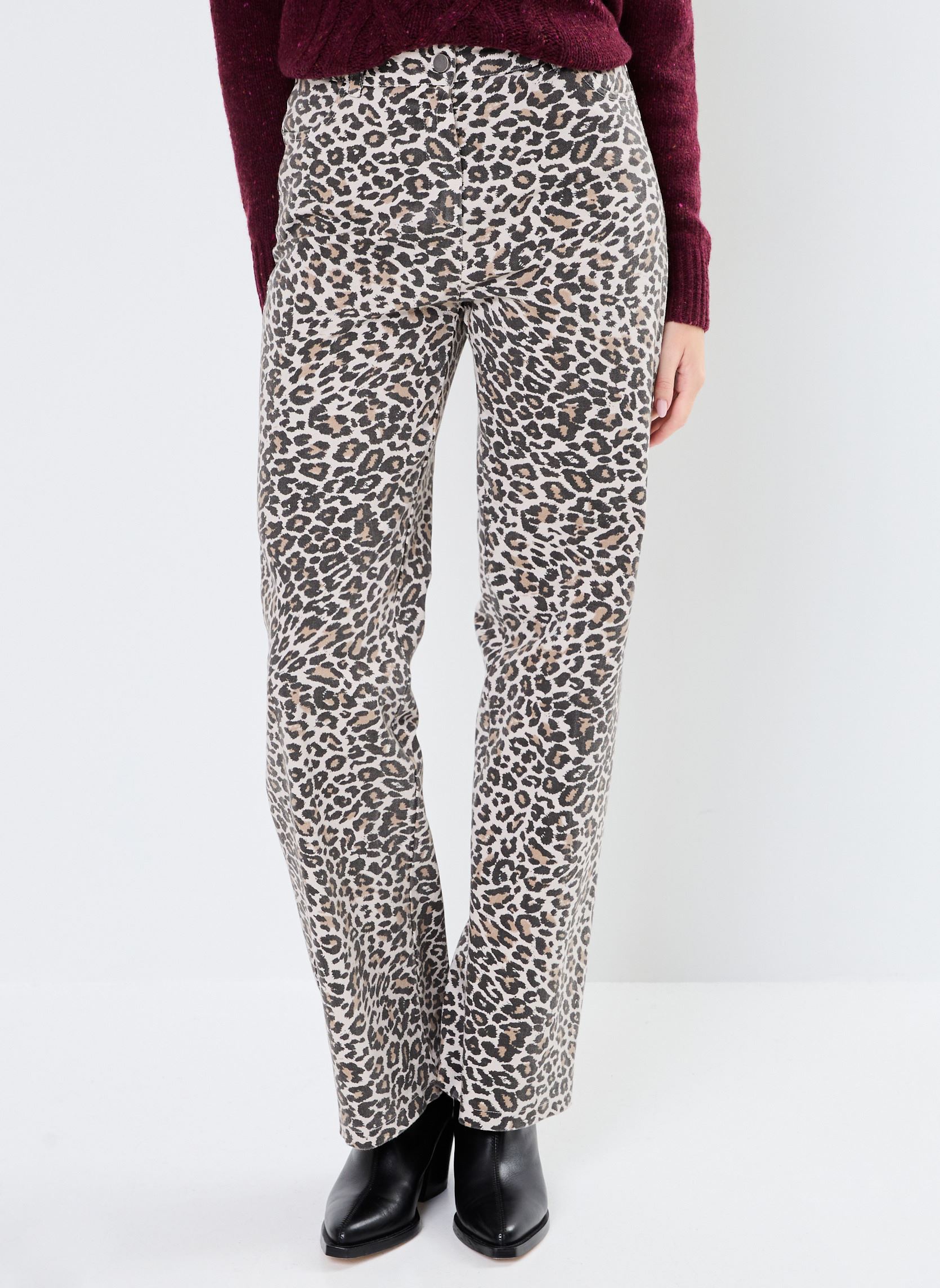 Pantalons droit IXJILLA PA femme multicolore Ichi Pantalons droit IXJILLA PA femme multicolore CORNSTALK LEO PRINT
