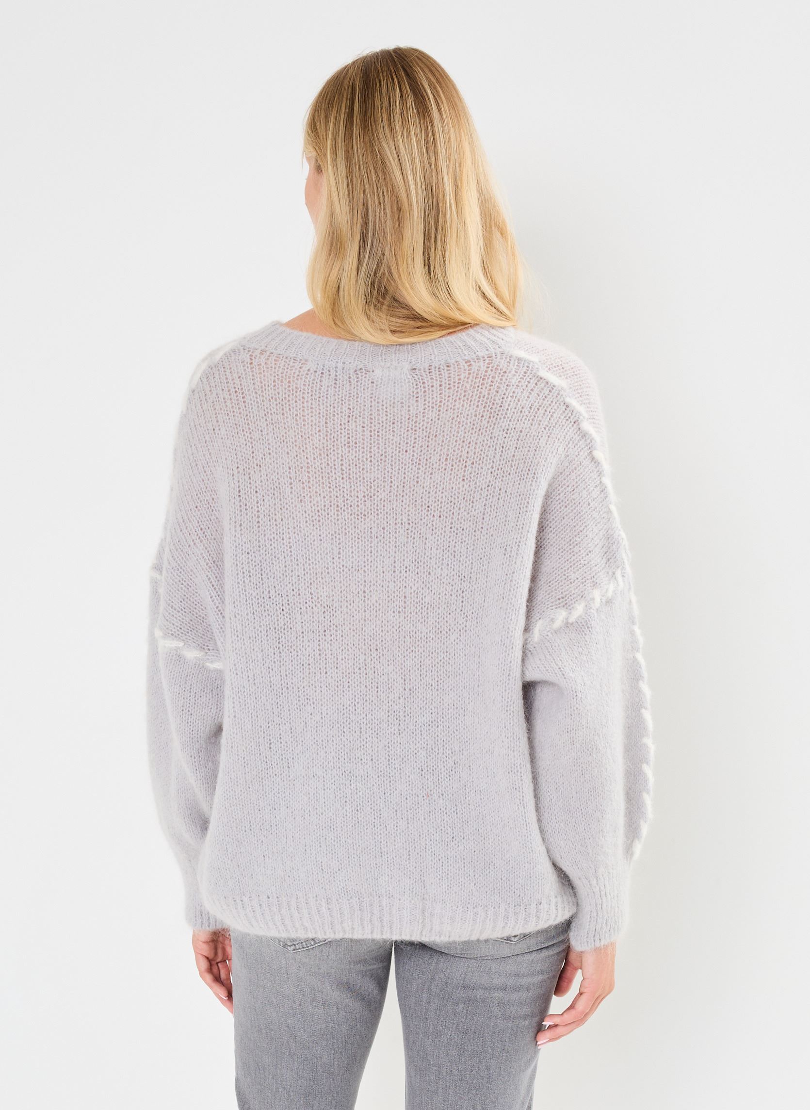 Pullover IXMARINA LS damen grau Ichi Pullover IXMARINA LS damen grau LIGHT GREY W/CLOUD DANCER