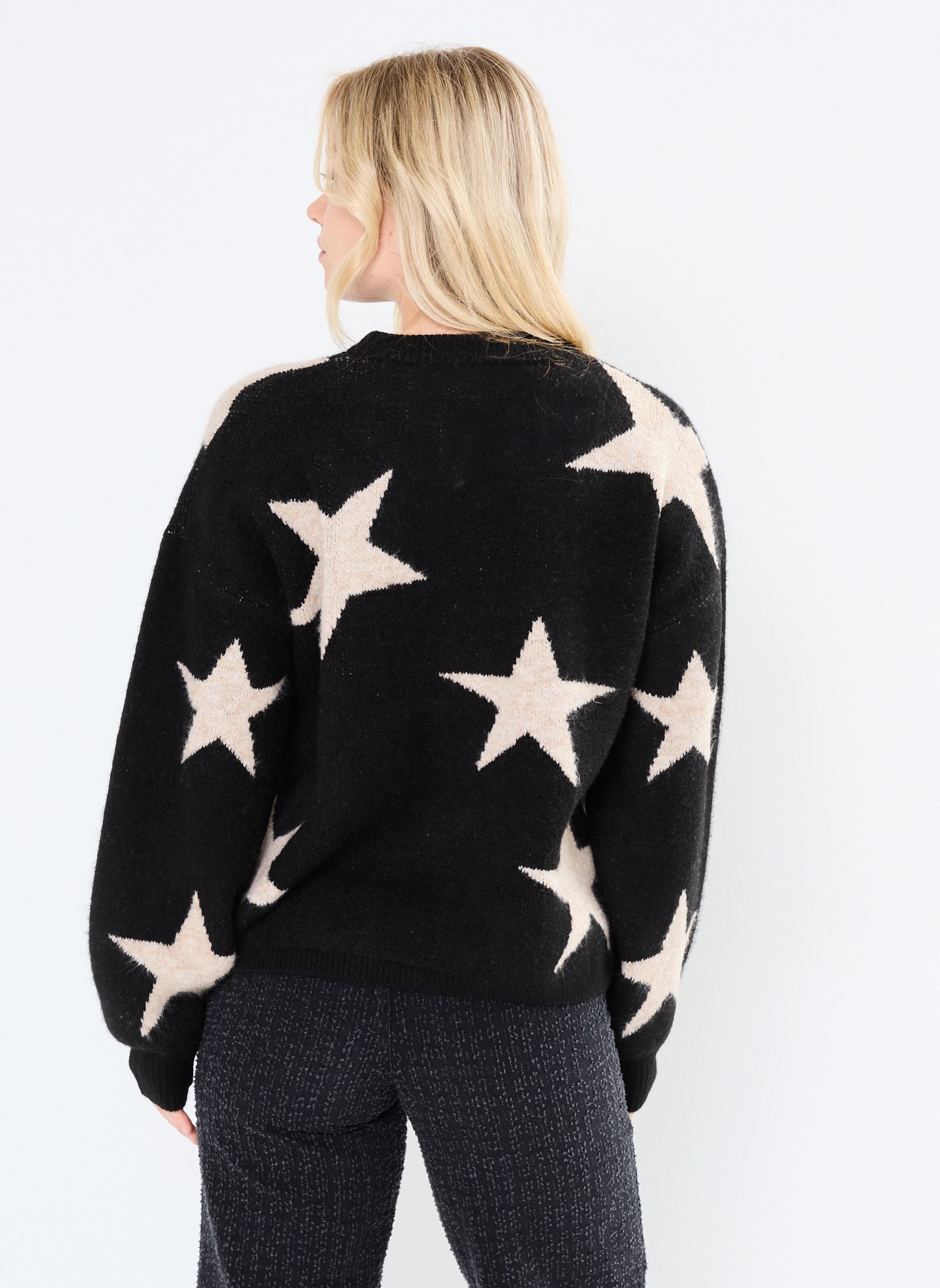 Pulls BXMINYA STARRY JUMPER femme noir B-Young Pulls BXMINYA STARRY JUMPER femme noir Black Mix